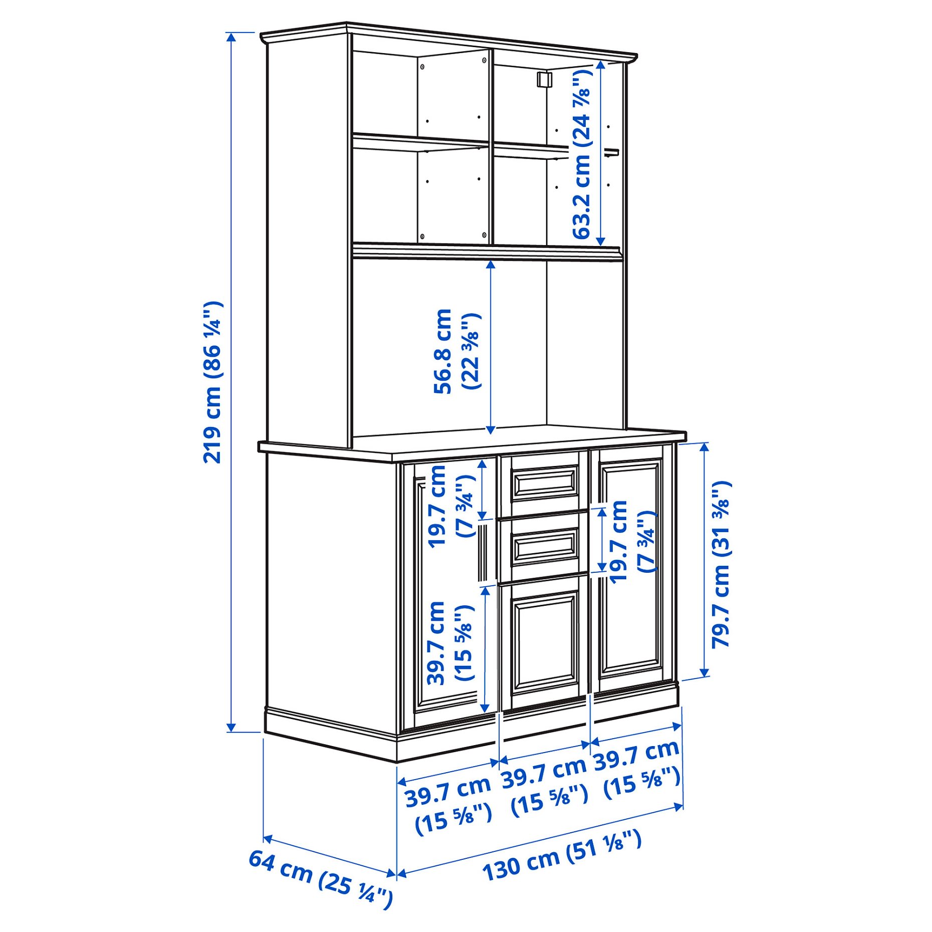 ONNERUP, kitchenette, 130x64x219 cm, 394.783.50