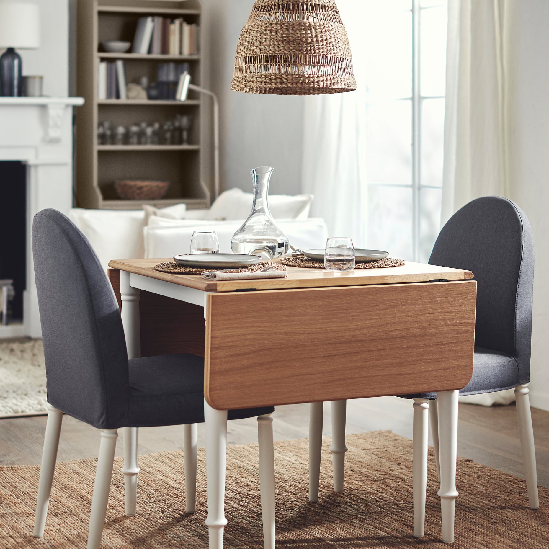 DANDERYD/DANDERYD, table and 2 chairs, 74/134x80 cm, 394.839.31