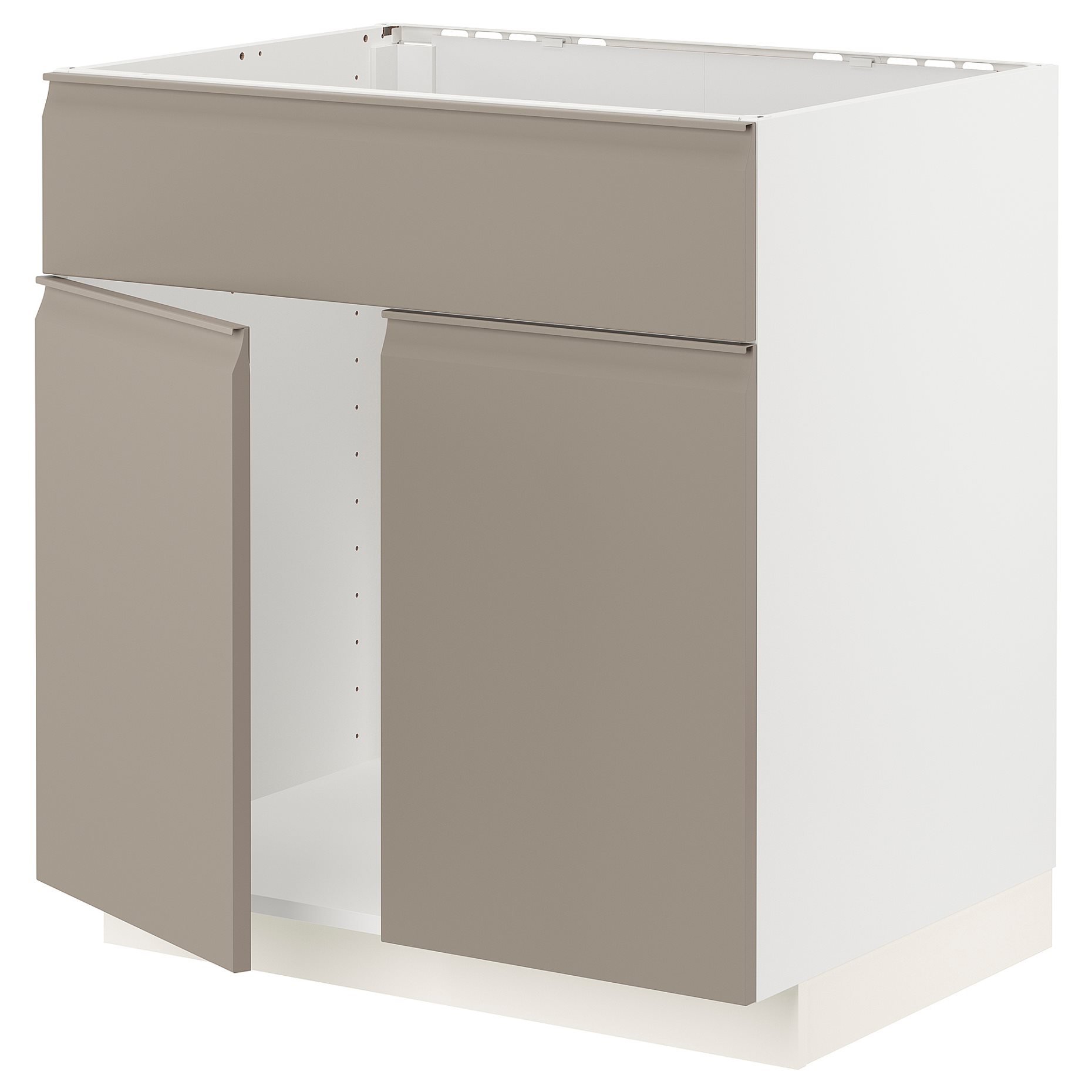 METOD, base cabinet for sink with 2 doors/front, 80x60 cm, 394.923.89