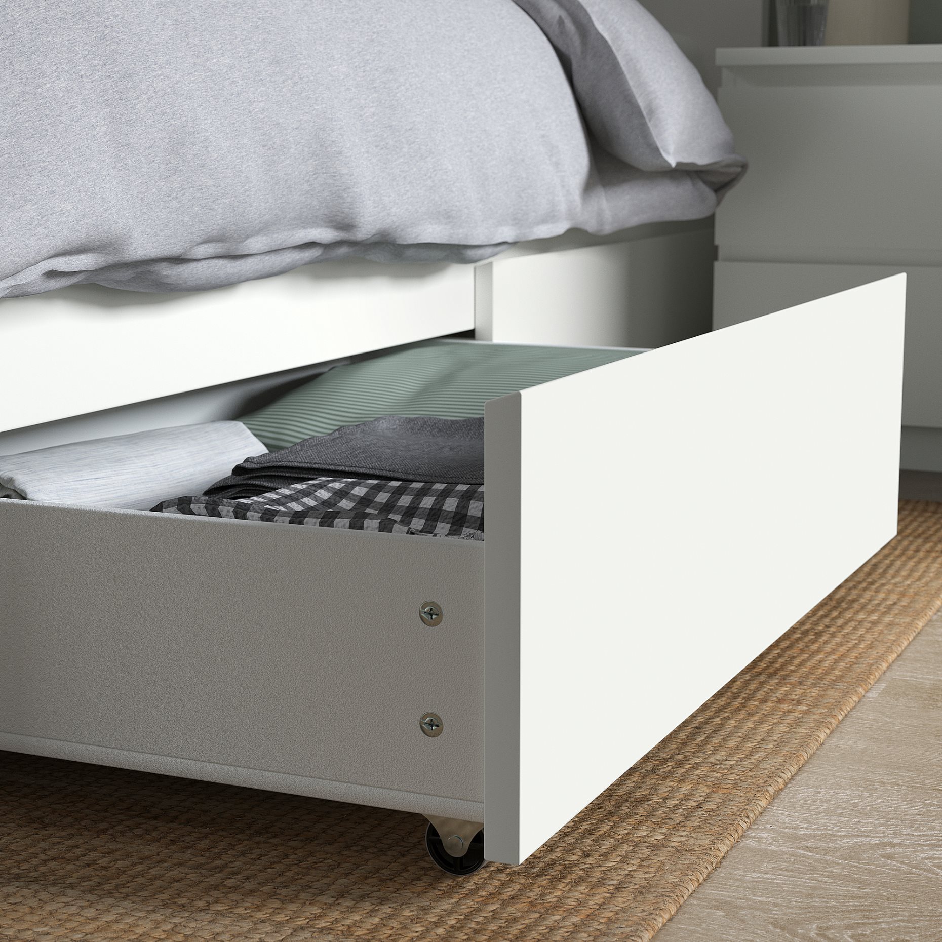 MALM, bed frame/high with 2 storage boxes, 90X200 cm, 394.950.00
