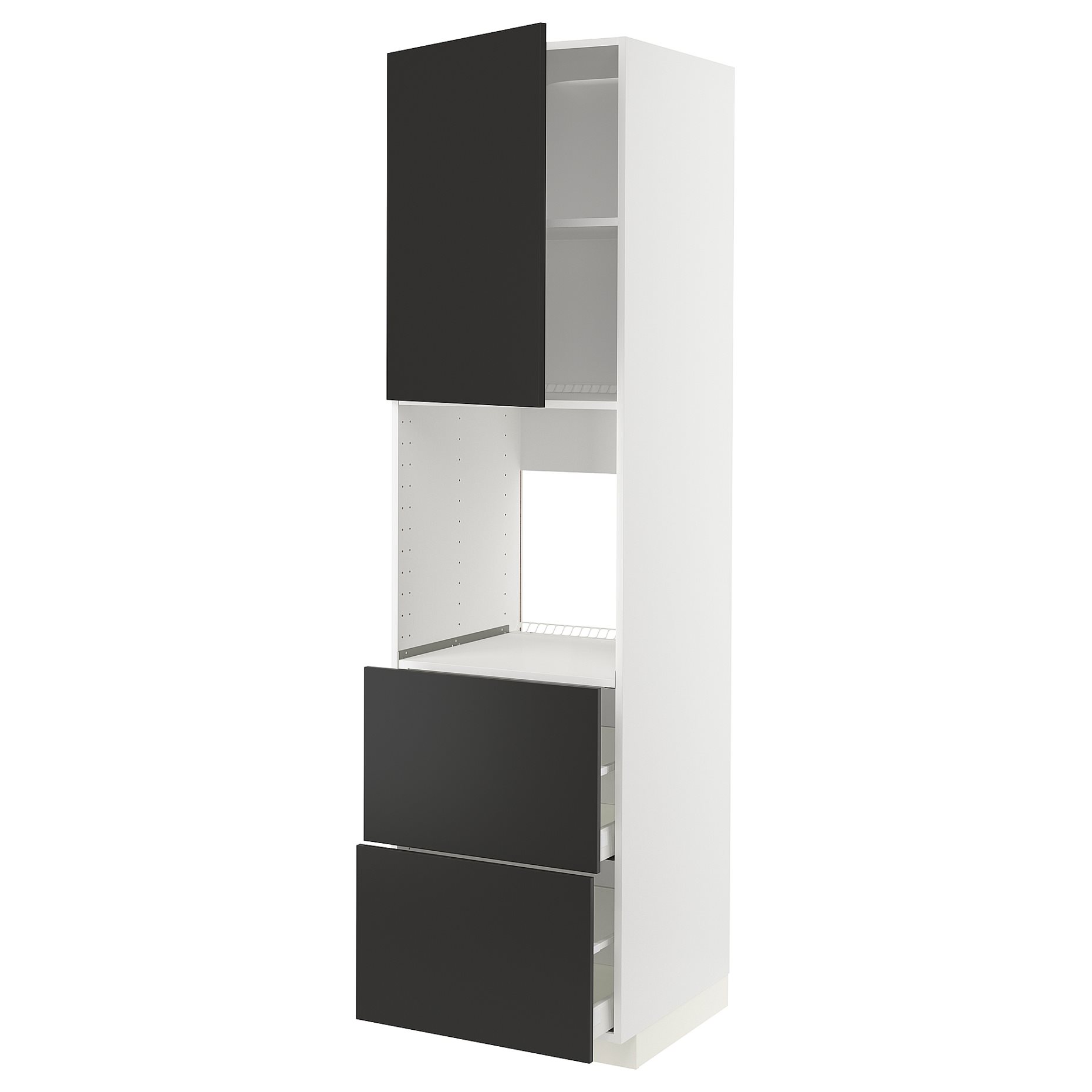 METOD, high cabinet for oven with door/2 fronts/2 high drawers, 60x60x220 cm, 394.975.51