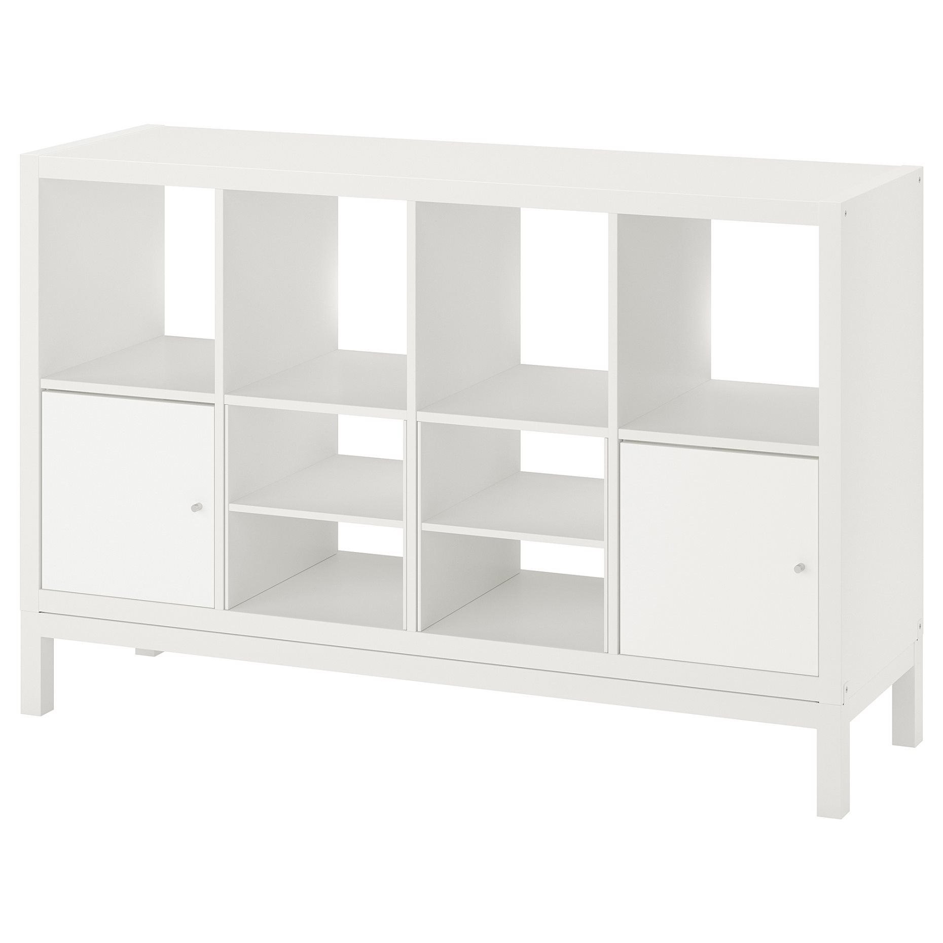 KALLAX, shelving unit with underframe with 2 doors/2 shelf inserts, 147x94 cm, 395.529.10