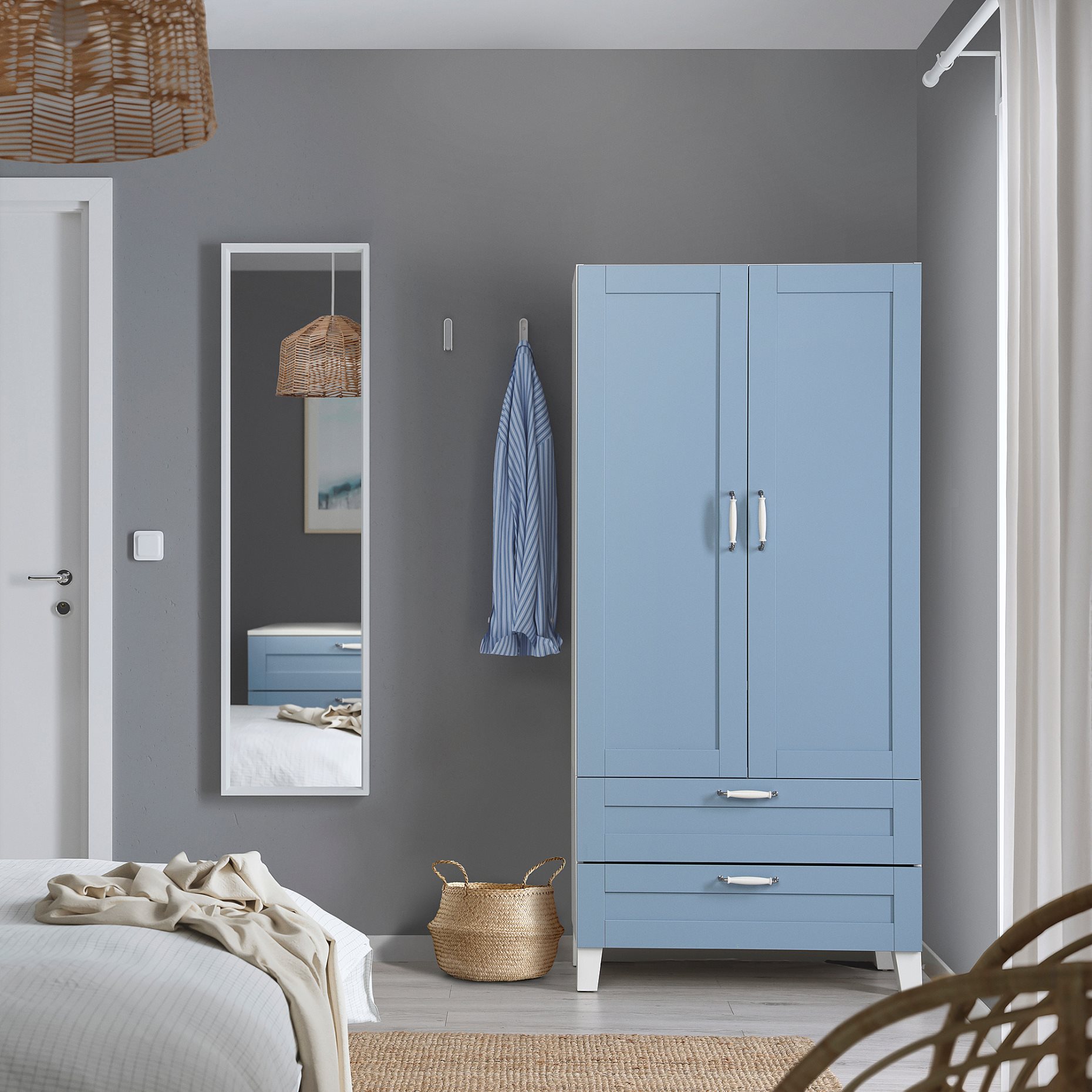 PLATSA, wardrobe with 2 doors and 2 drawers, 80x42x173 cm, 395.556.64