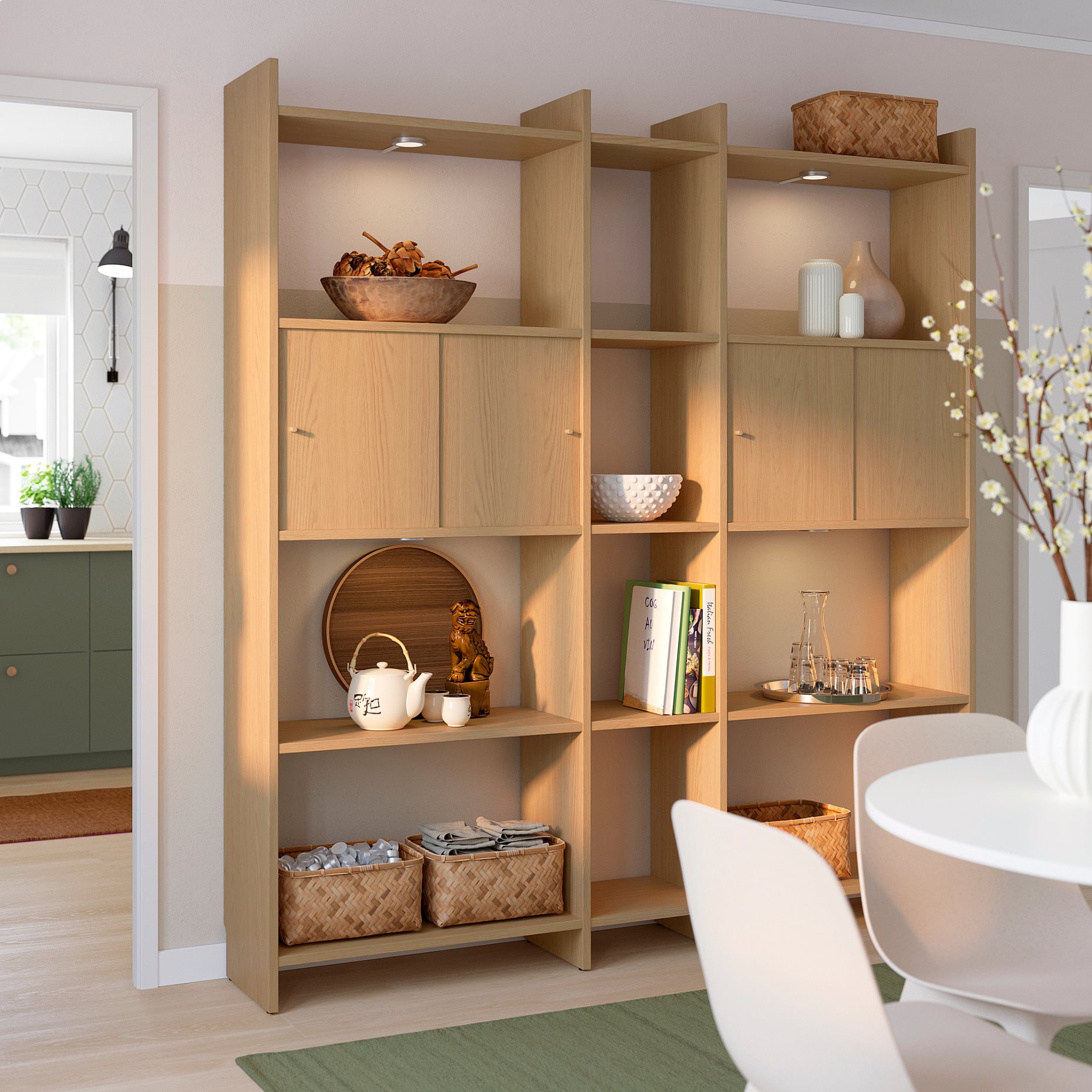 LÅDMAKARE, storage combination with sliding doors and 11 shelves, 198x35x212 cm, 395.666.72