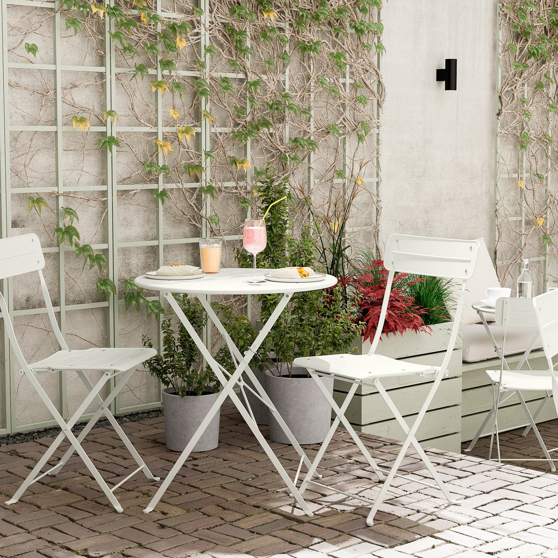 SUNDSÖ, table and 2 folding chairs/outdoor, 65 cm, 395.730.26