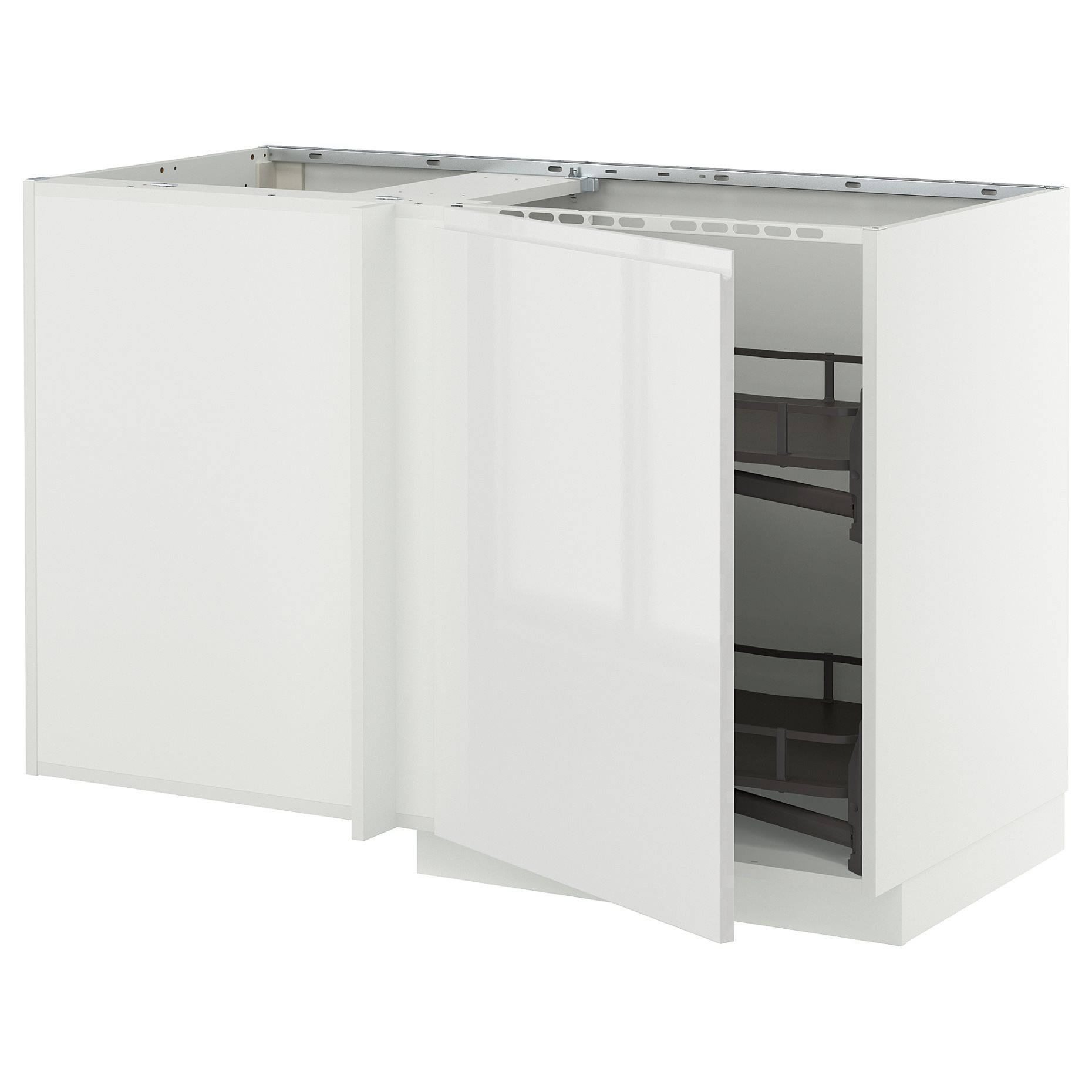 METOD, corner base cabinet with pull-out fitting, 128x68 cm, 395.851.52