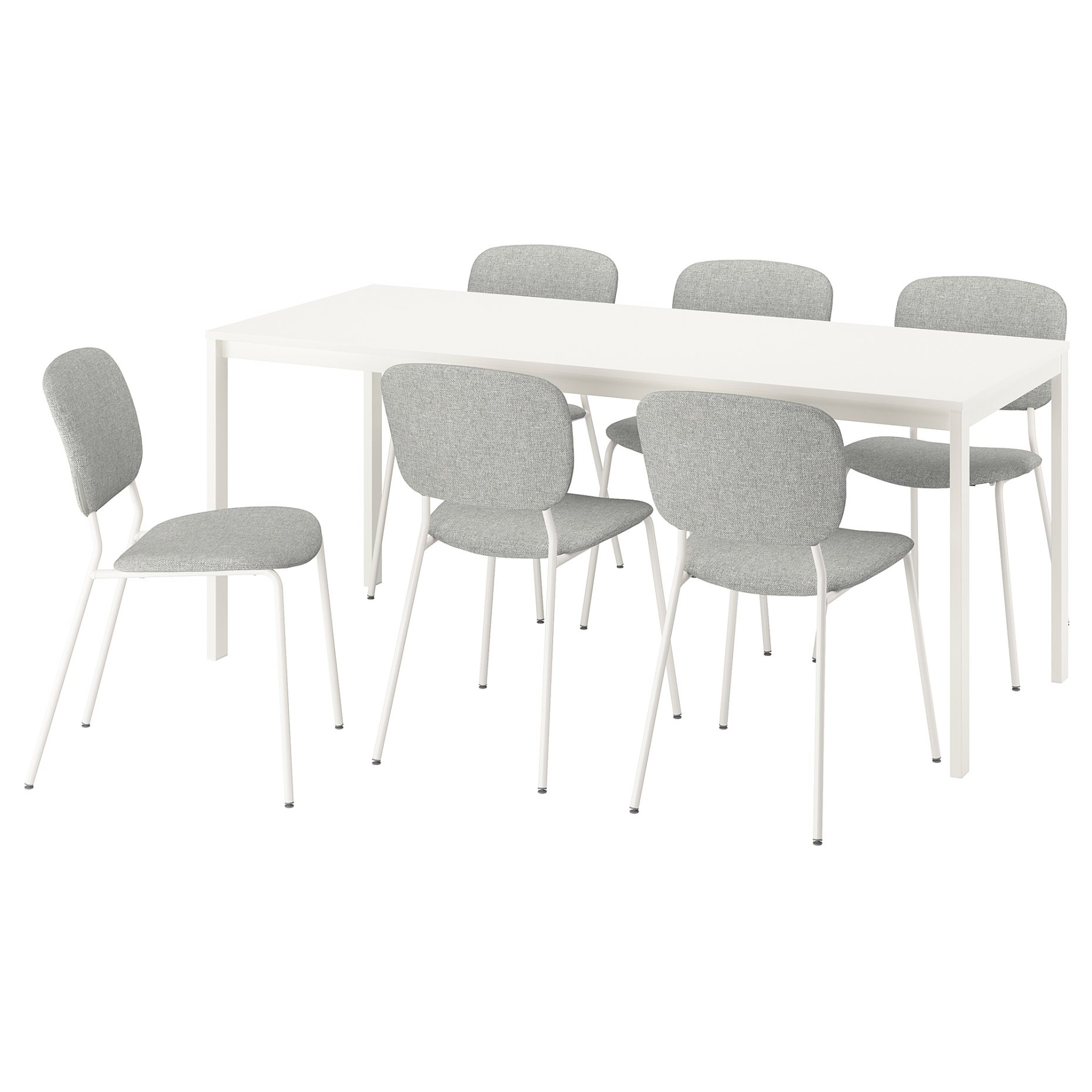 VIHALS, table and 6 chairs, 120/180x74 cm, 395.899.61