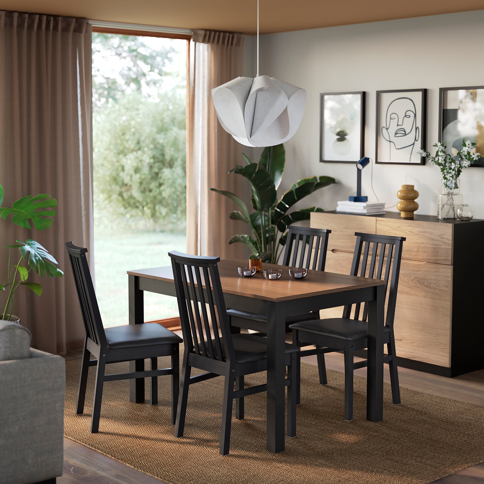 ÅLHULT / ÅLHULT, τραπέζι και 4 καρέκλες, 120x80 cm, 396.100.76