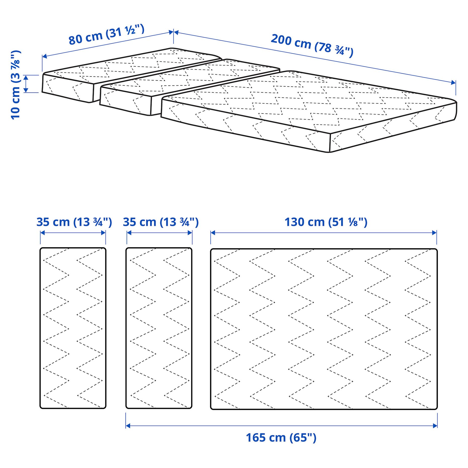 VIMSIG, foam mattress for extendable bed, 403.393.82