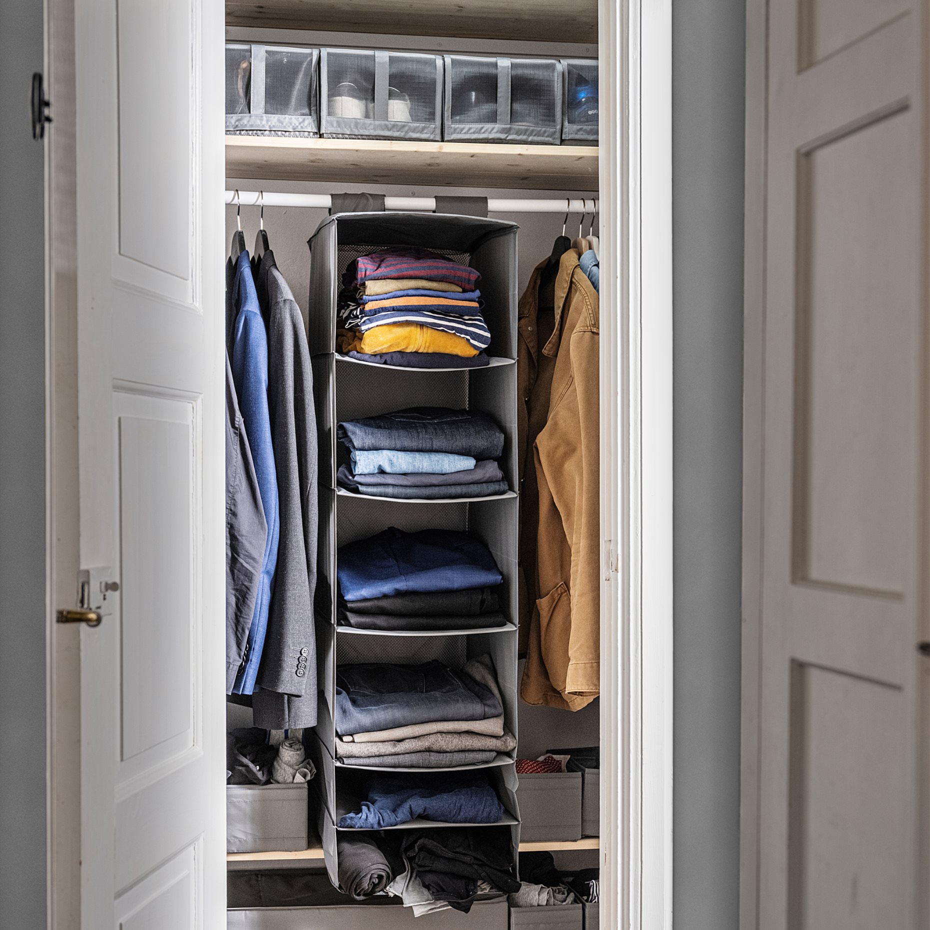 SKUBB, storage with 6 compartments, 35x45x125 cm, 404.000.01