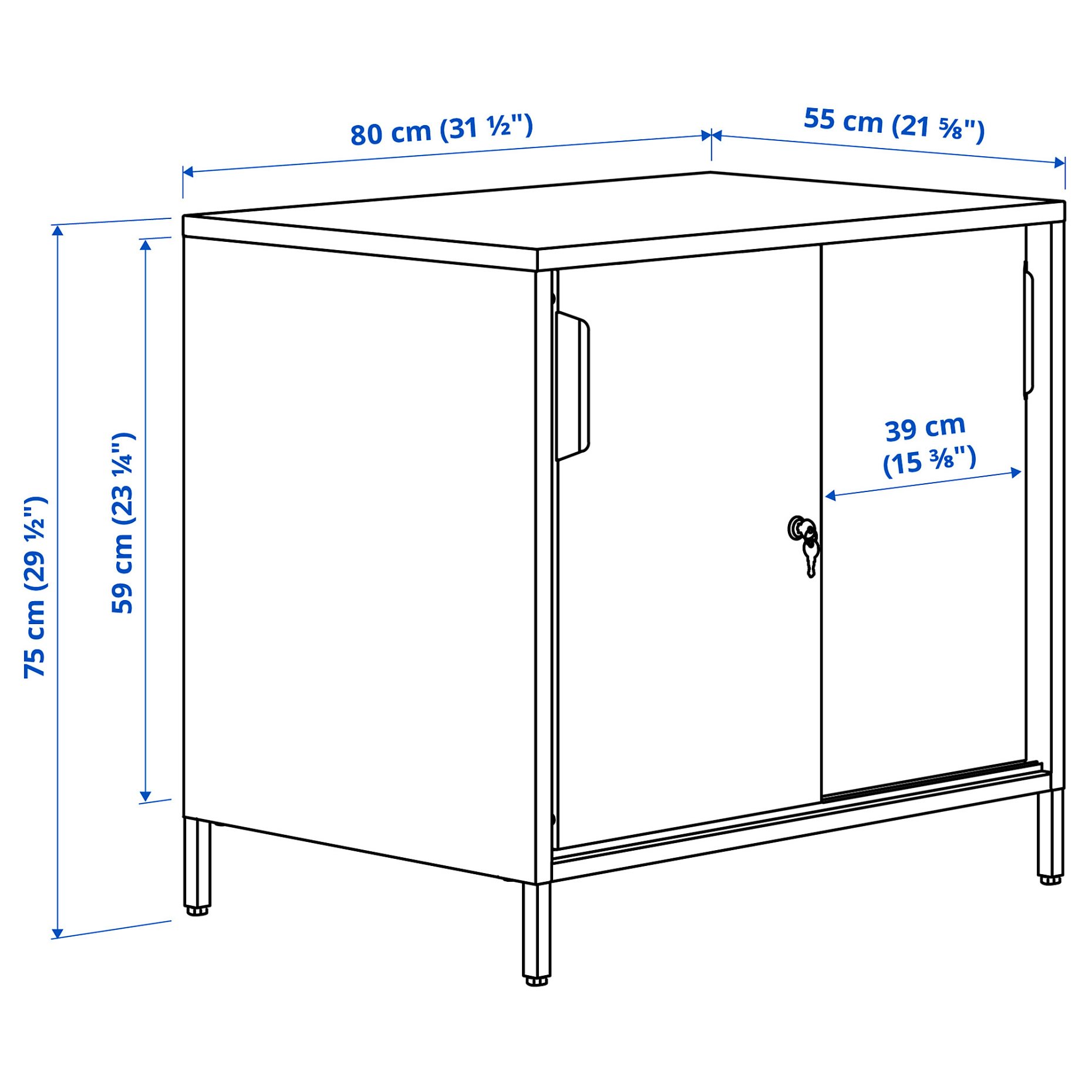 TROTTEN, cabinet with sliding doors, 80x75 cm, 404.747.61
