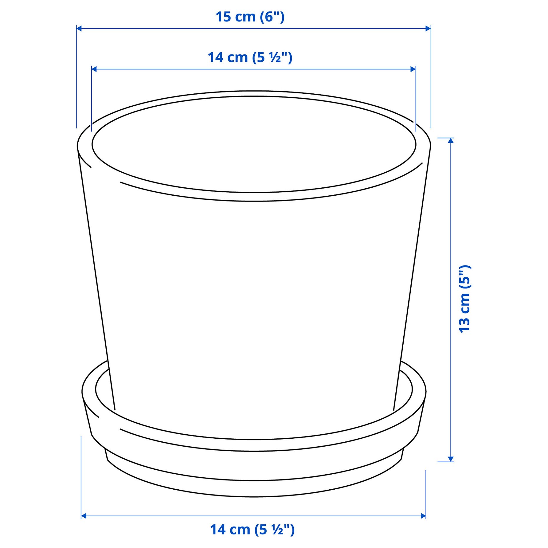 KLARBÄR, plant pot with saucer/in/outdoor, 12 cm, 405.084.26