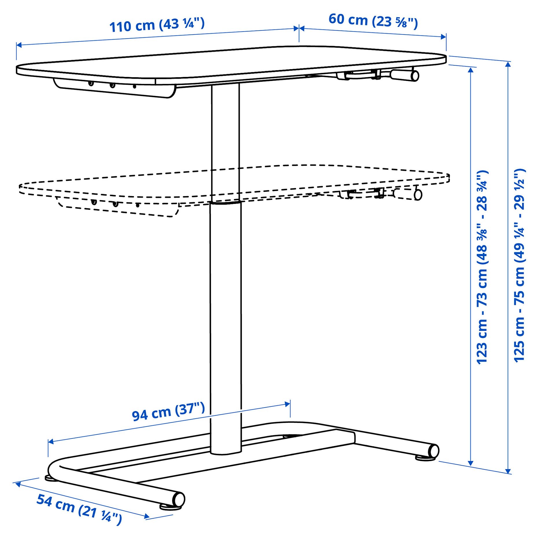 SEGRARE, desk sit/stand, 110x60 cm, 405.347.03