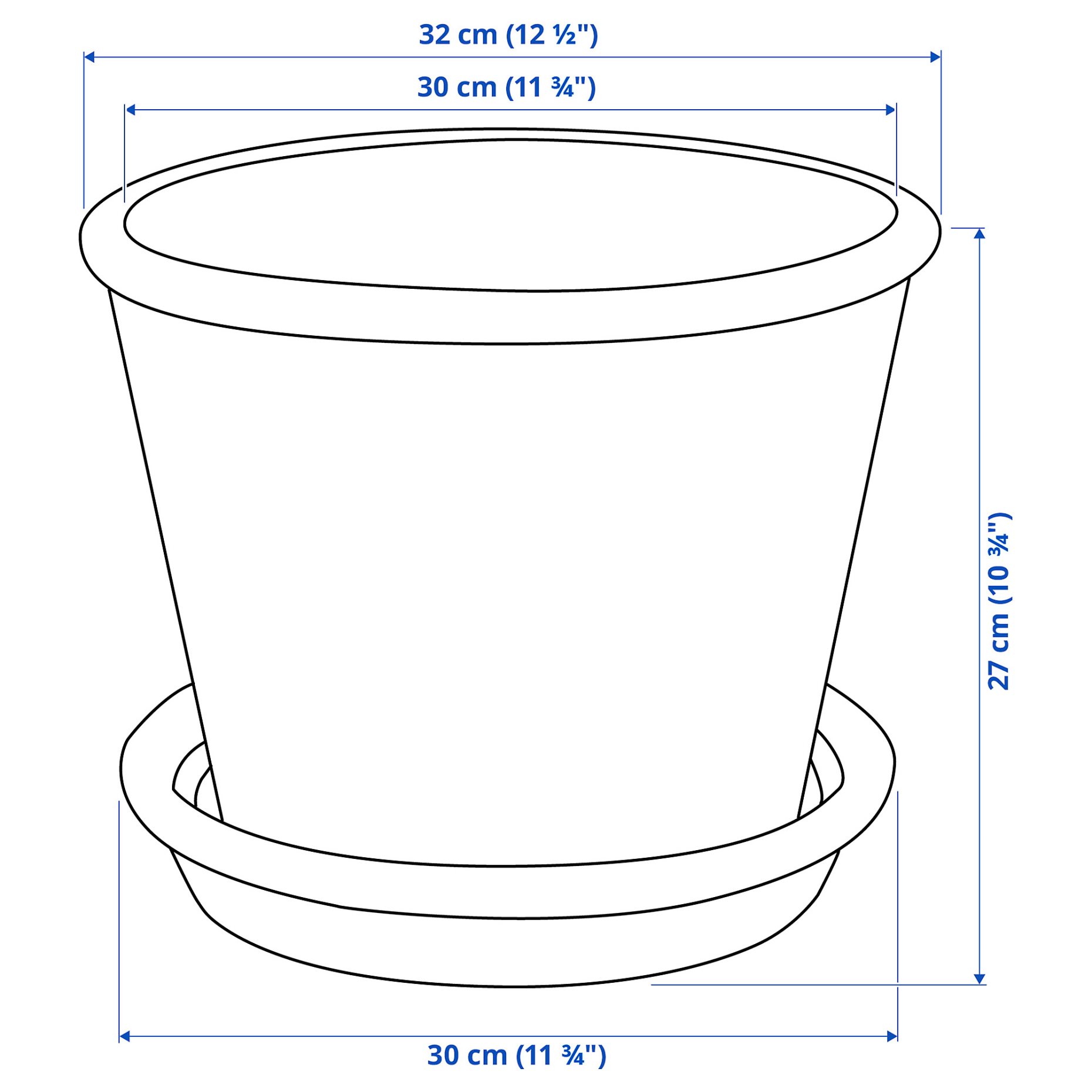 MUSKOTBLOMMA, plant pot with saucer/in/outdoor, 24 cm, 405.607.25