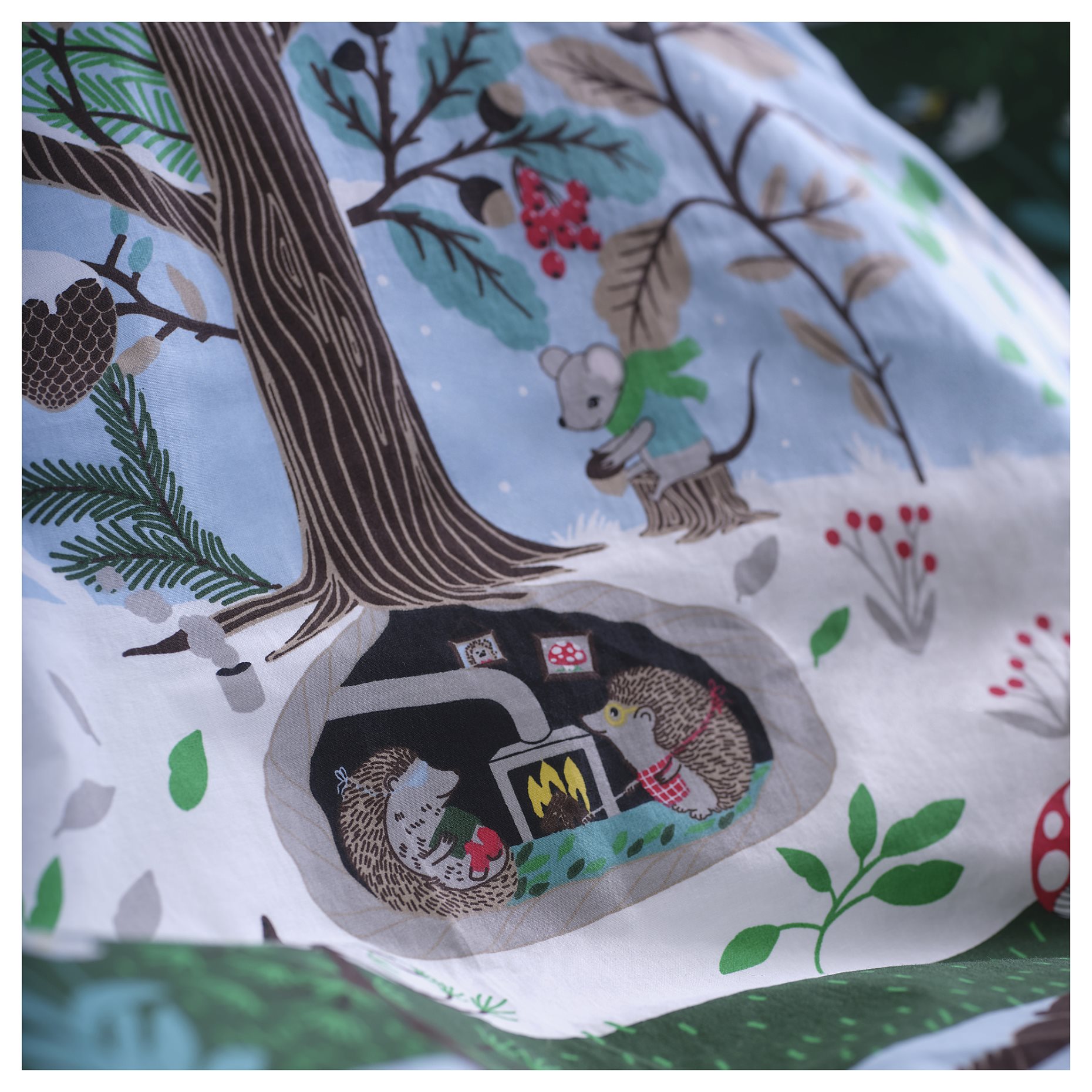 SKOGSDUVA, παπλωματοθήκη και μαξιλαροθήκη/δάσος, 150x200/50x60 cm, 405.768.30