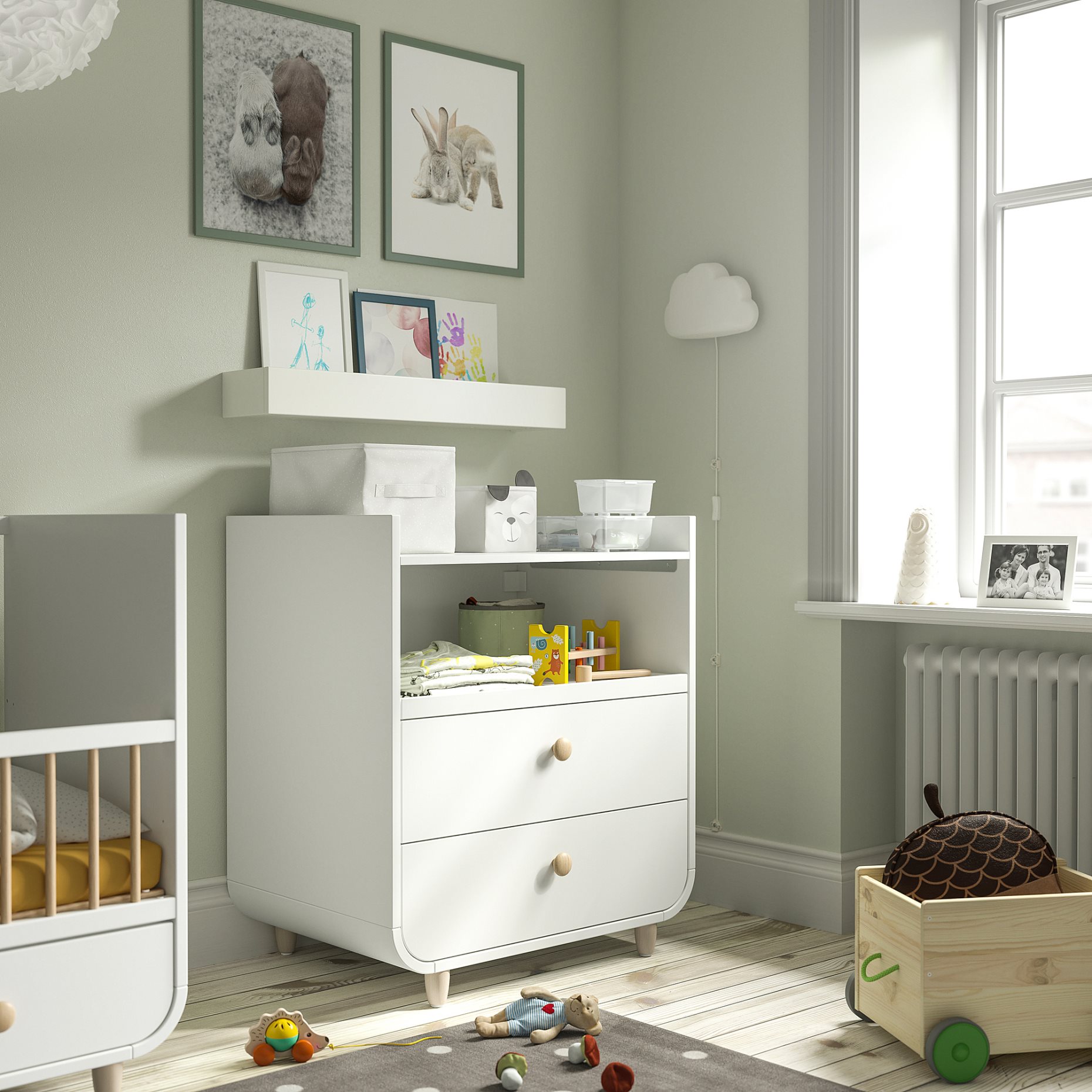 MYLLRA, changing table with drawers, 405.957.44