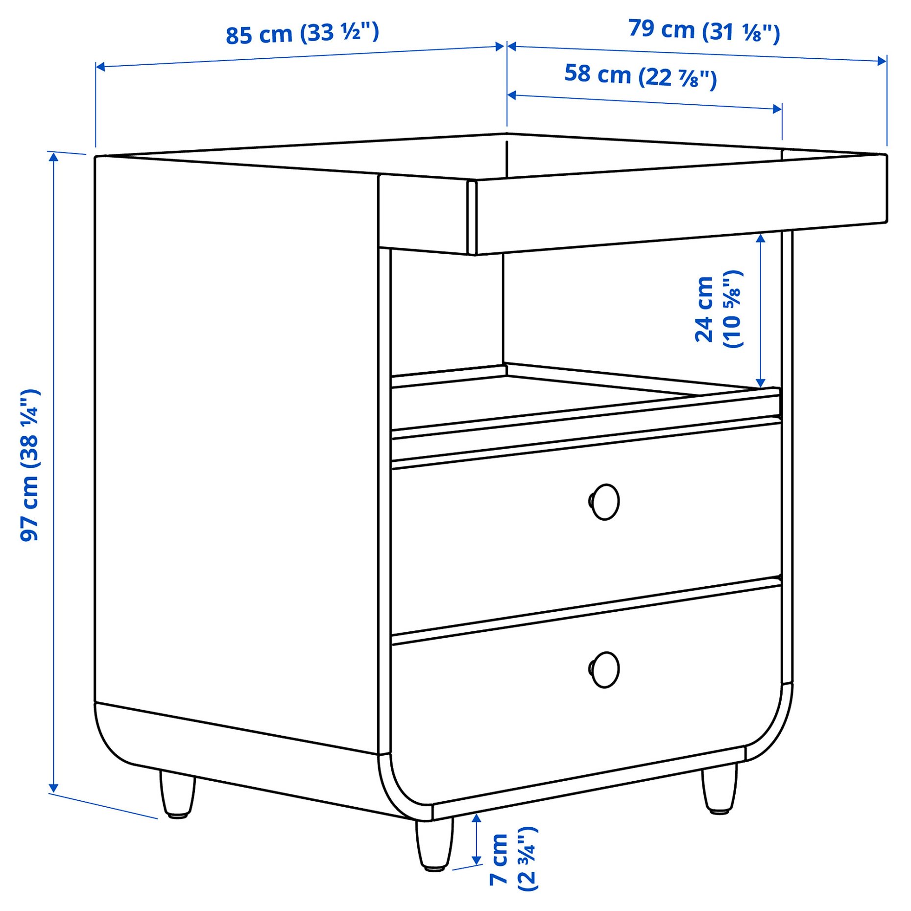 MYLLRA, changing table with drawers, 405.957.44