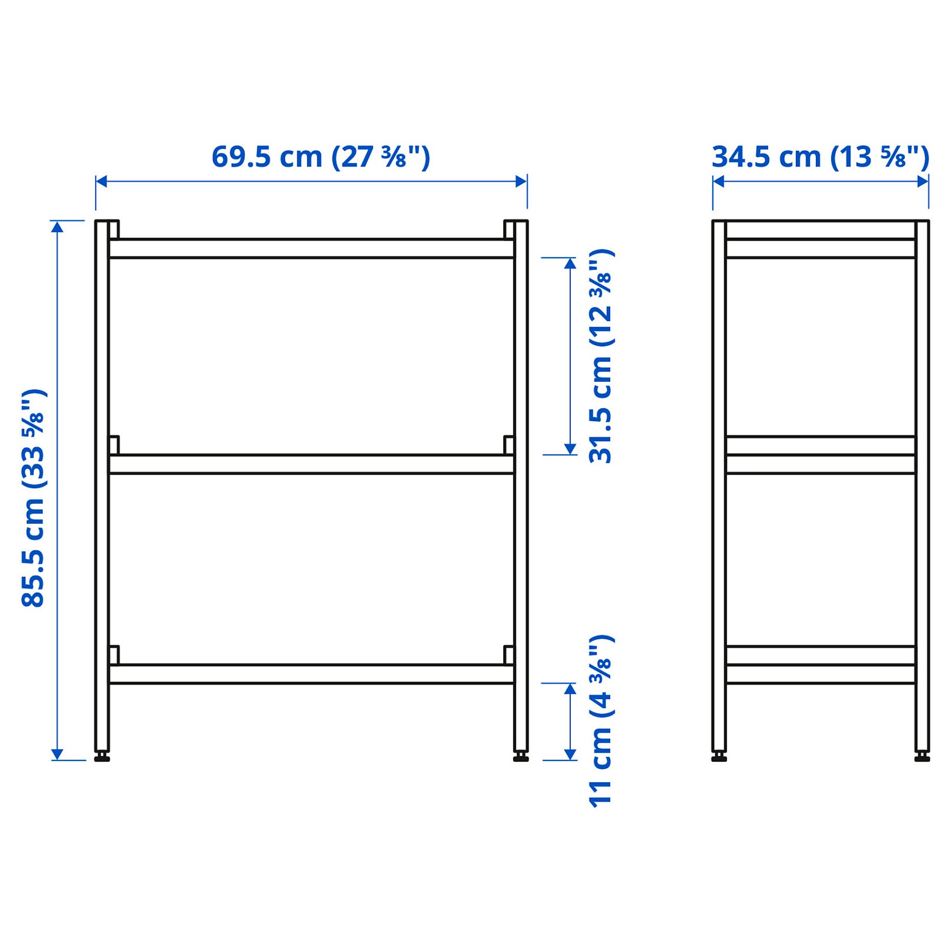 EKENABBEN, open shelving unit, 70x34x86 cm, 405.963.95