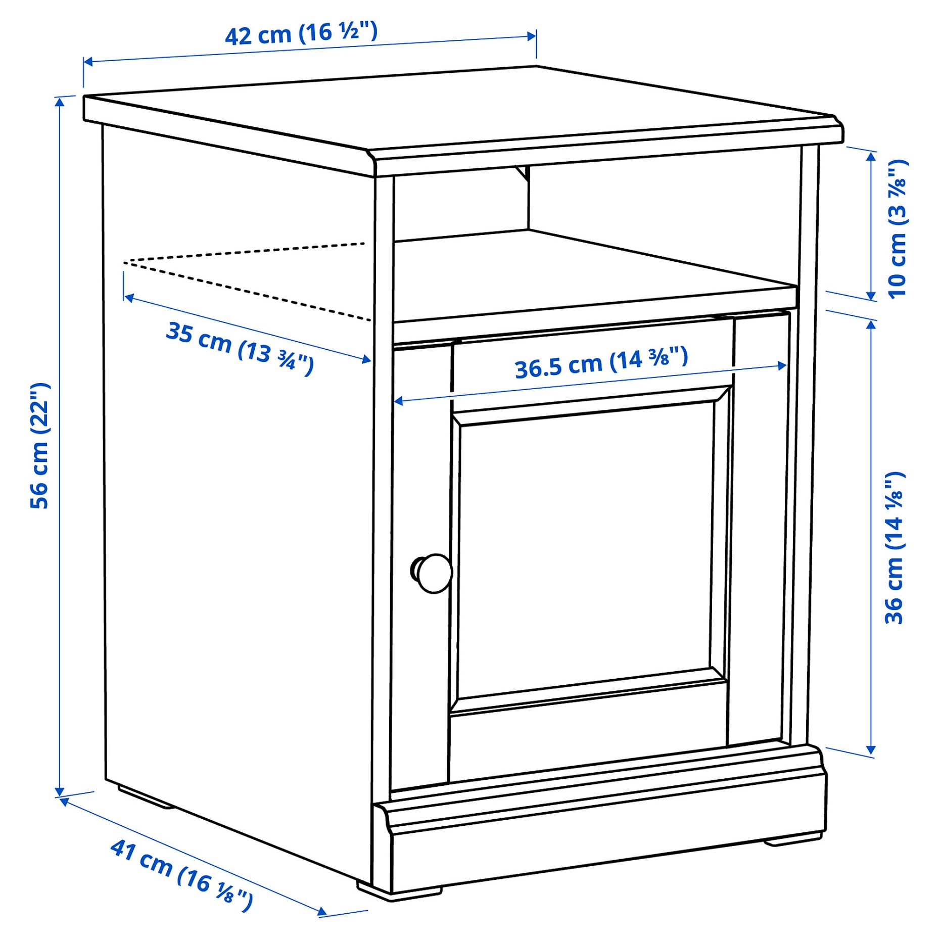 FÅGELFJÄLLET, bedside table, 42x41x56 cm, 405.986.05