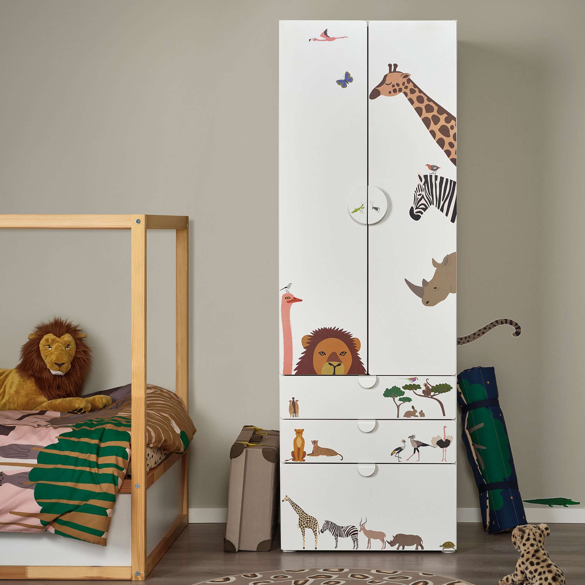 SANDLÖPARE, decoration stickers/animals on the savannah, set of 3, 406.032.25