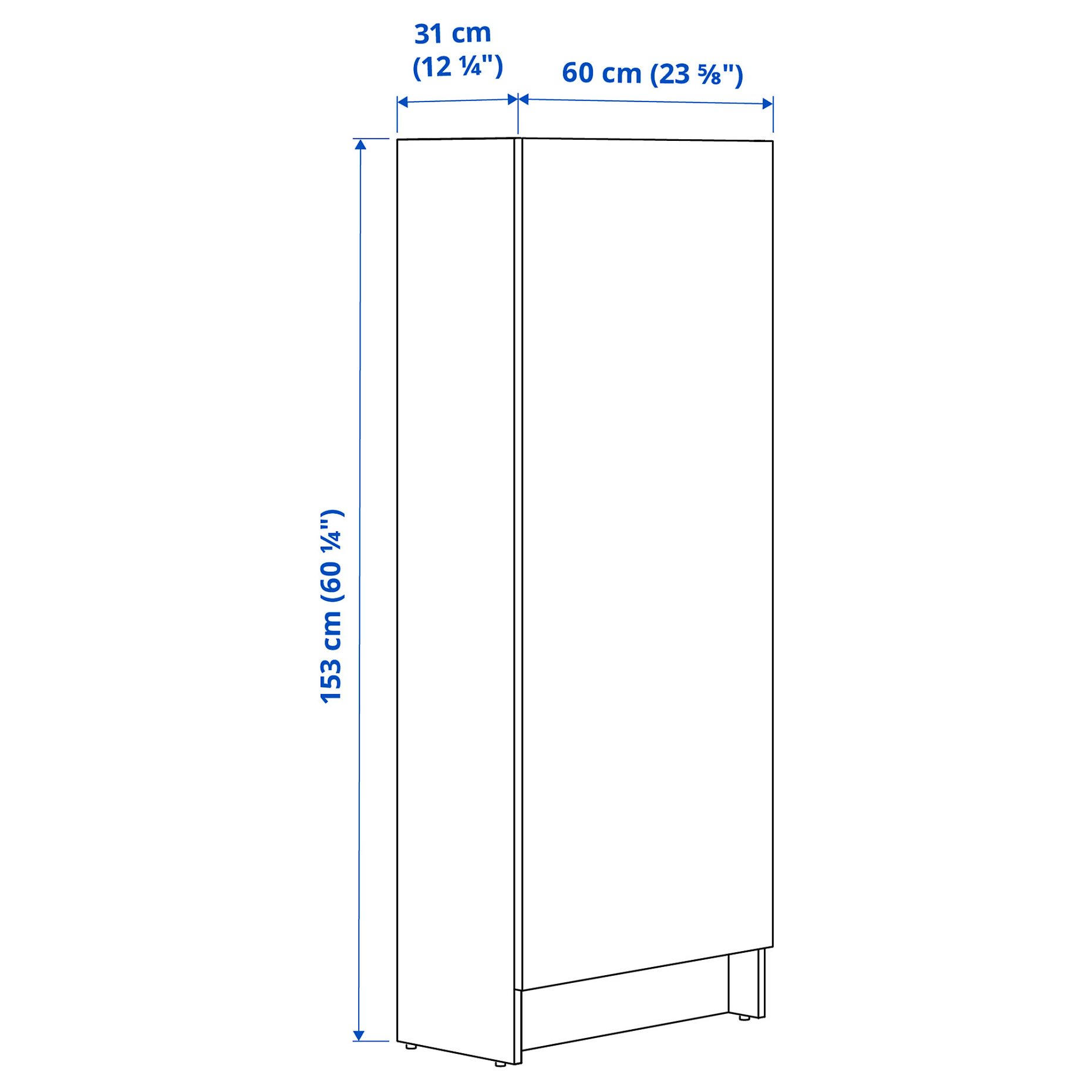 KNOXHULT, high cabinet with door, 60x31x153 cm, 406.040.79