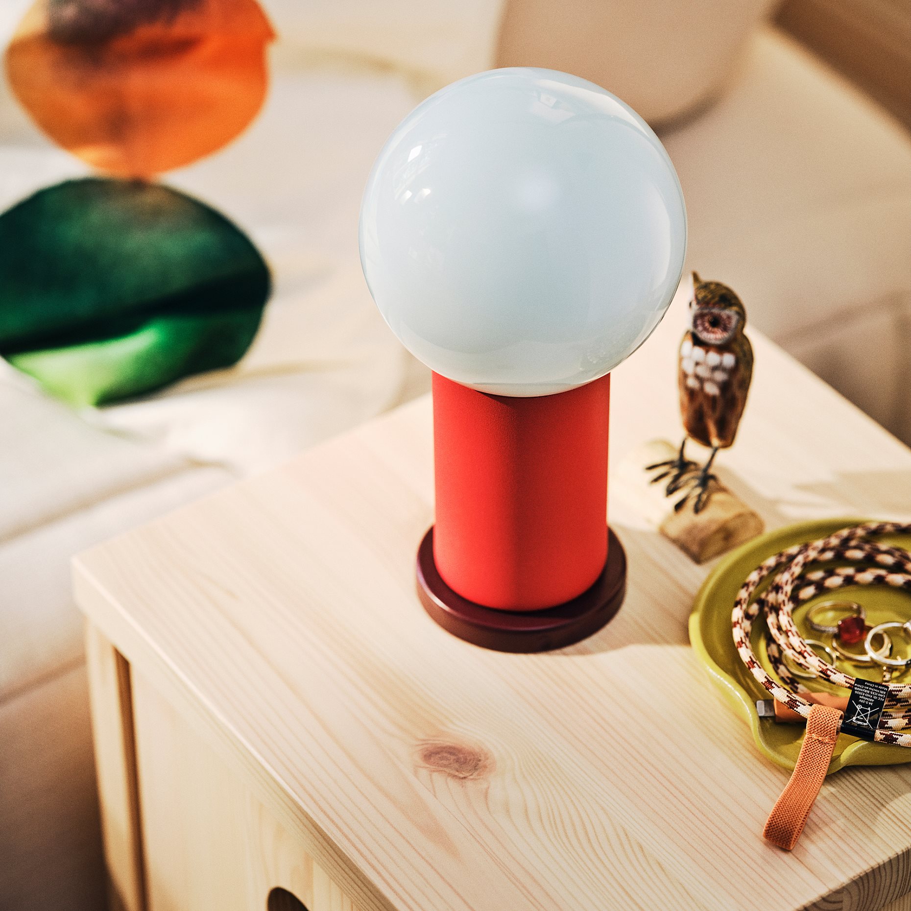 IKEA PS 2026, portable lamp with built-in LED light source, battery-operated/dimmable, 22 cm, 406.085.48