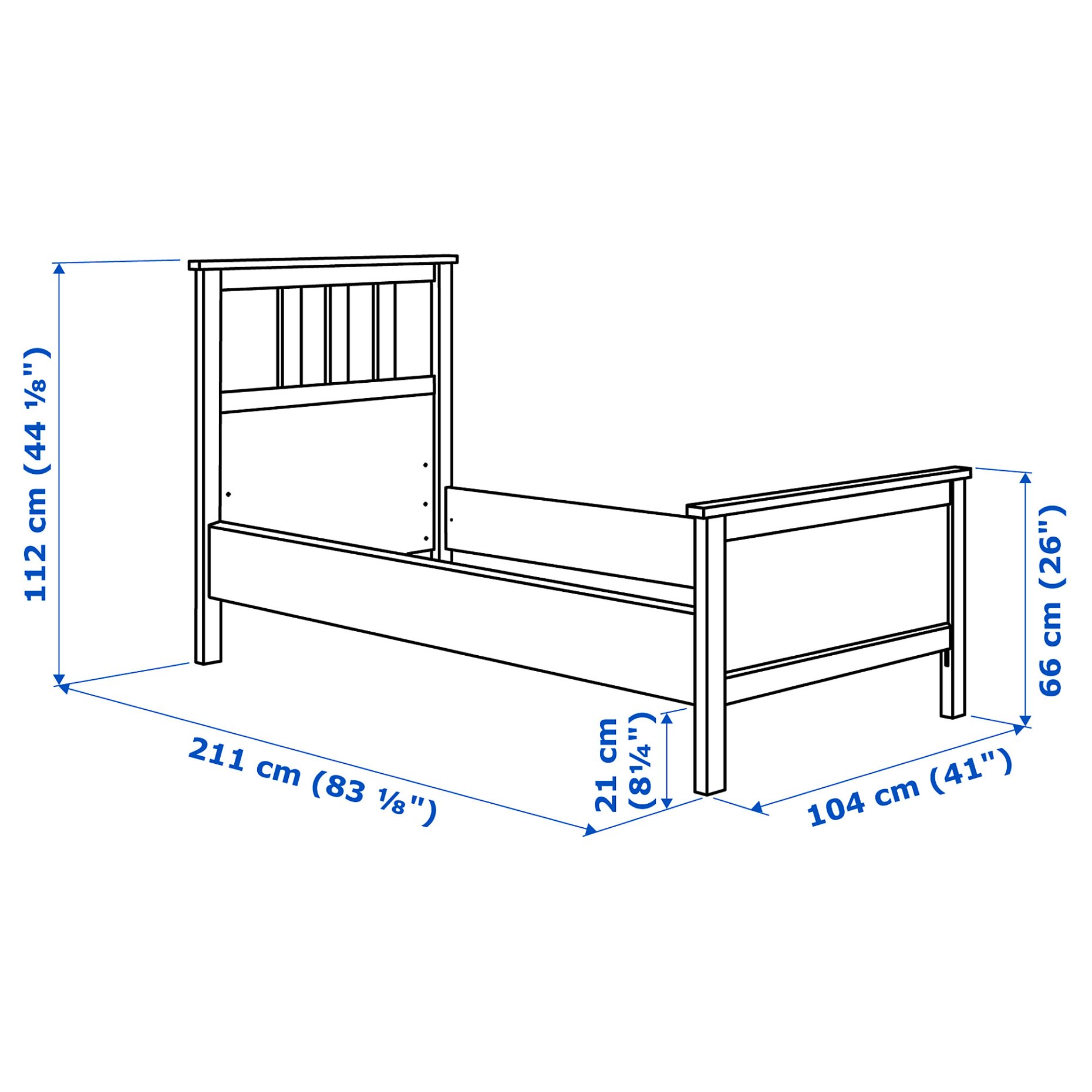 HEMNES, bed frame, 90X200 cm, 490.095.51