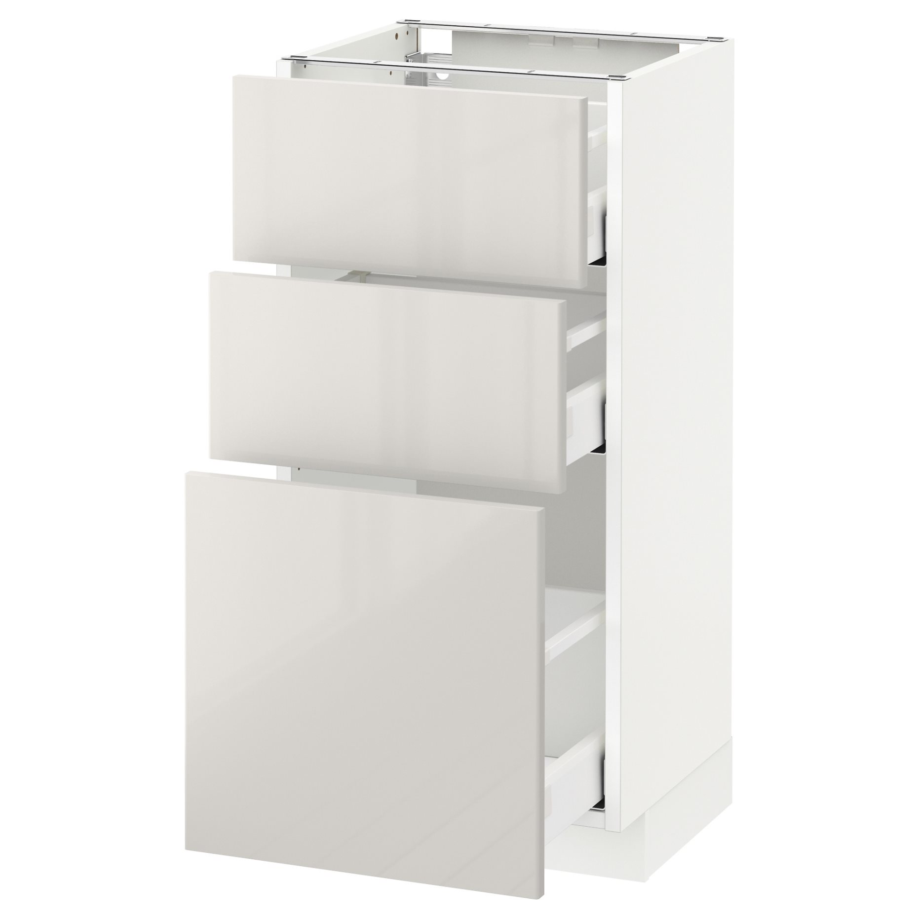METOD/MAXIMERA, base cabinet with 3 drawers, 491.686.58