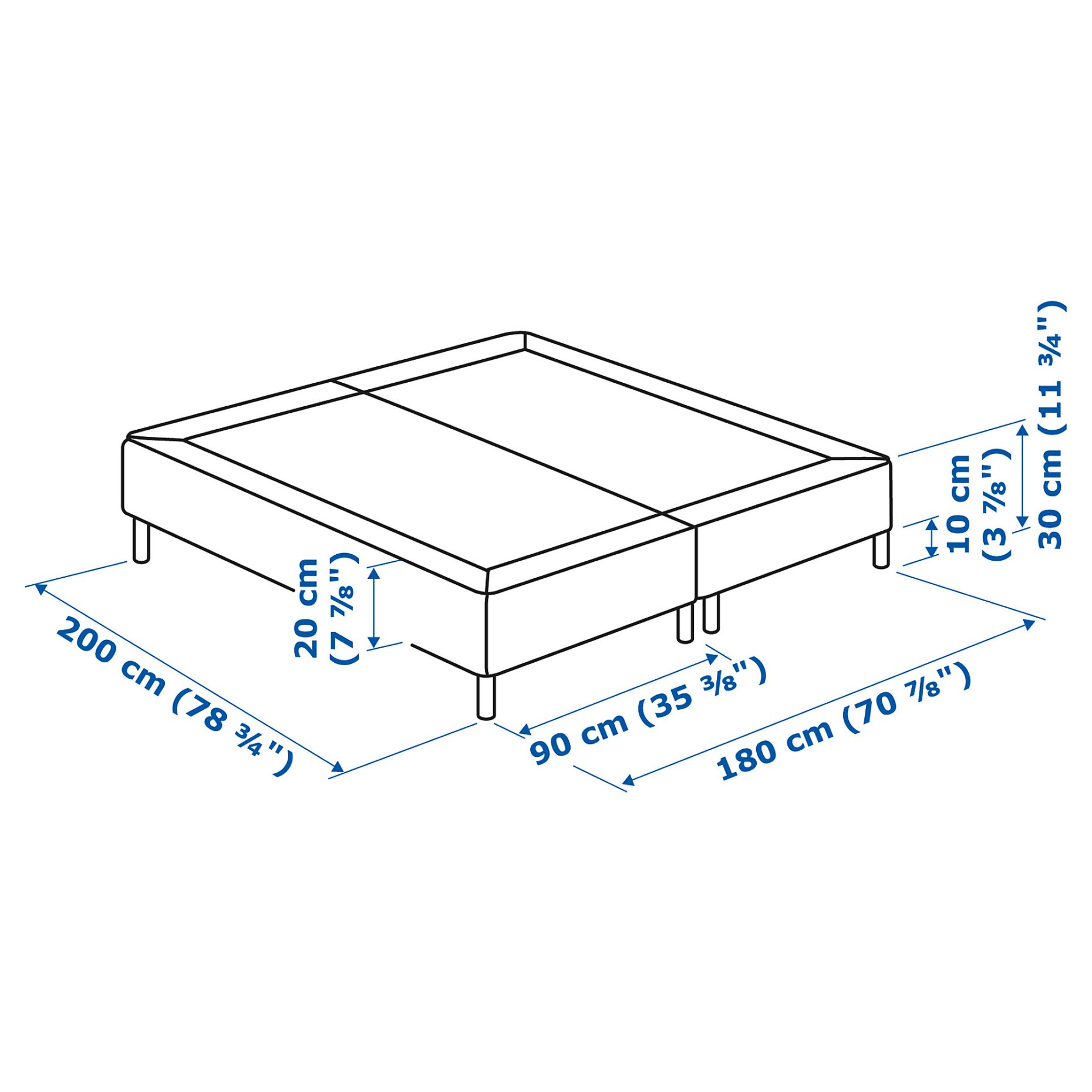 ESPEVÄR, slatted mattress base with legs, 492.080.65