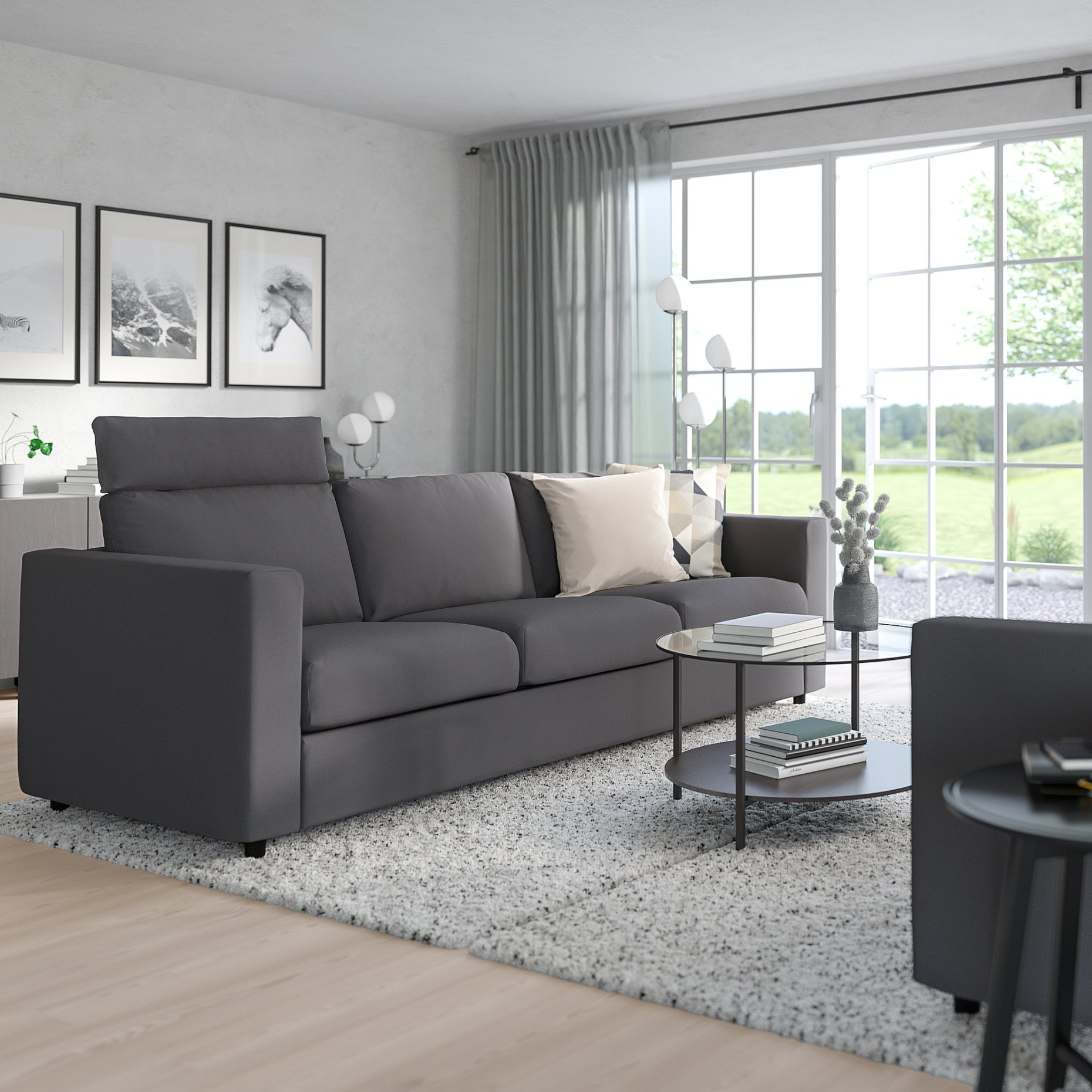 VIMLE, 3-seat sofa with headrest, 493.990.36