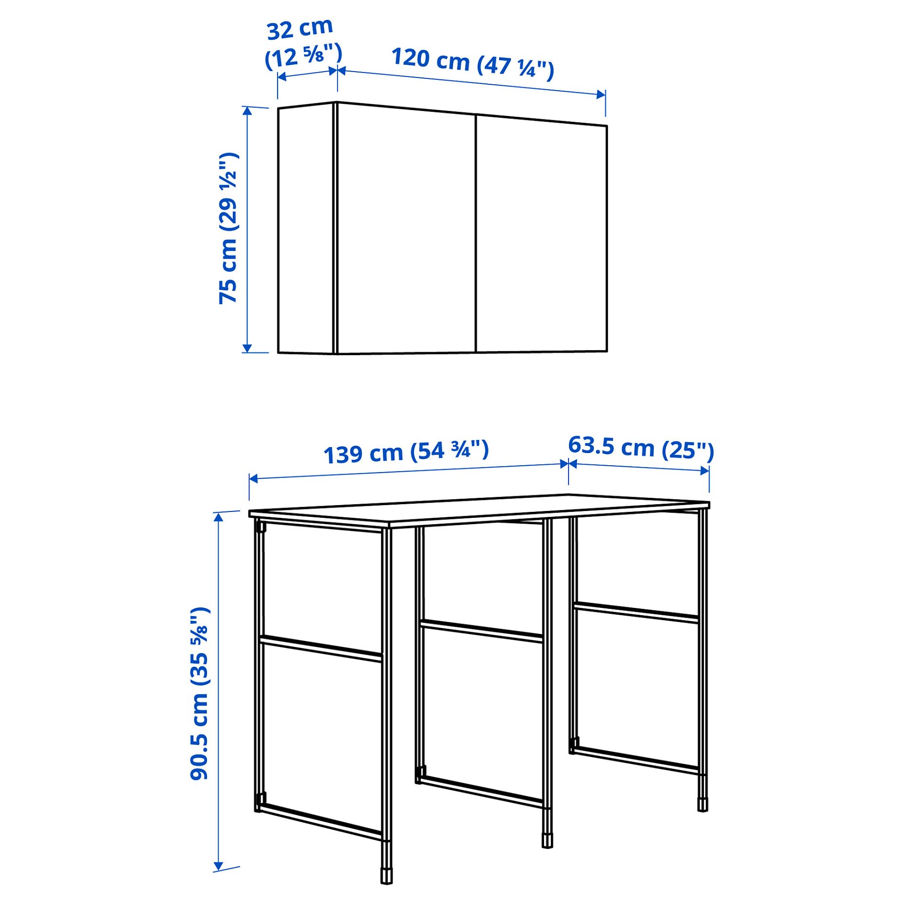 ENHET, storage combination for laundry, 139x63.5x85.5 cm, 494.774.73