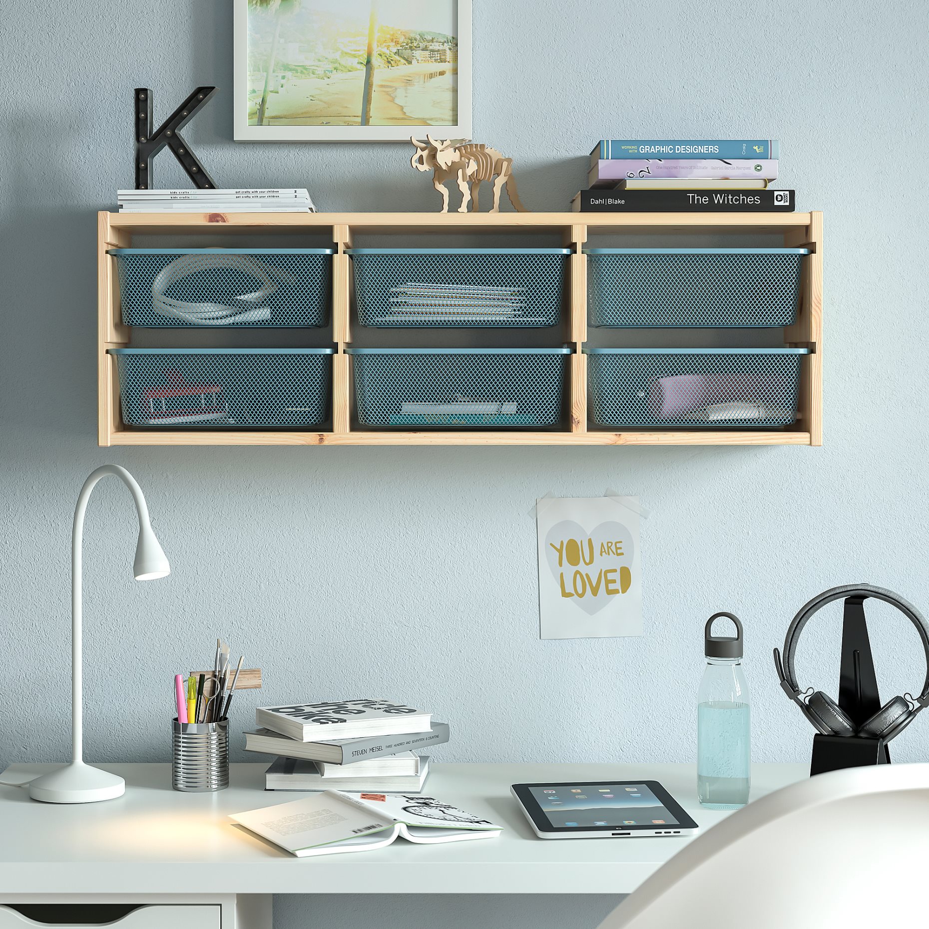 TROFAST, wall storage, 93x21x30 cm, 494.782.03