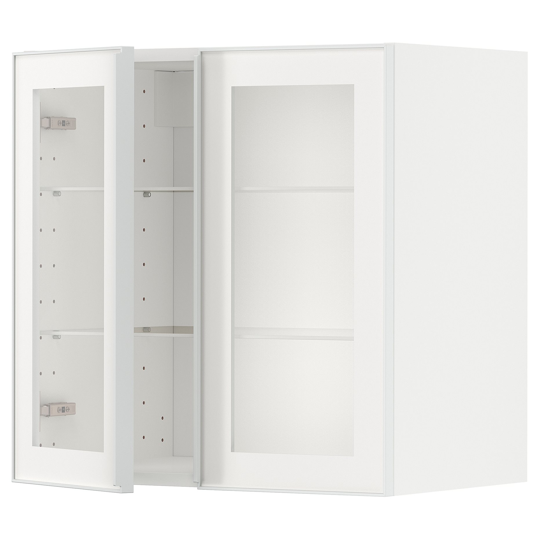 METOD, wall cabinet with shelves/2 glass doors, 60x60 cm, 494.905.54