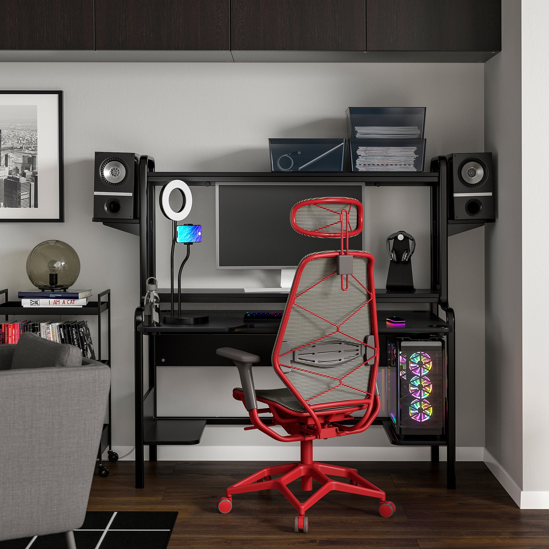 FREDDE/STYRSPEL, gaming desk and chair, 494.913.08