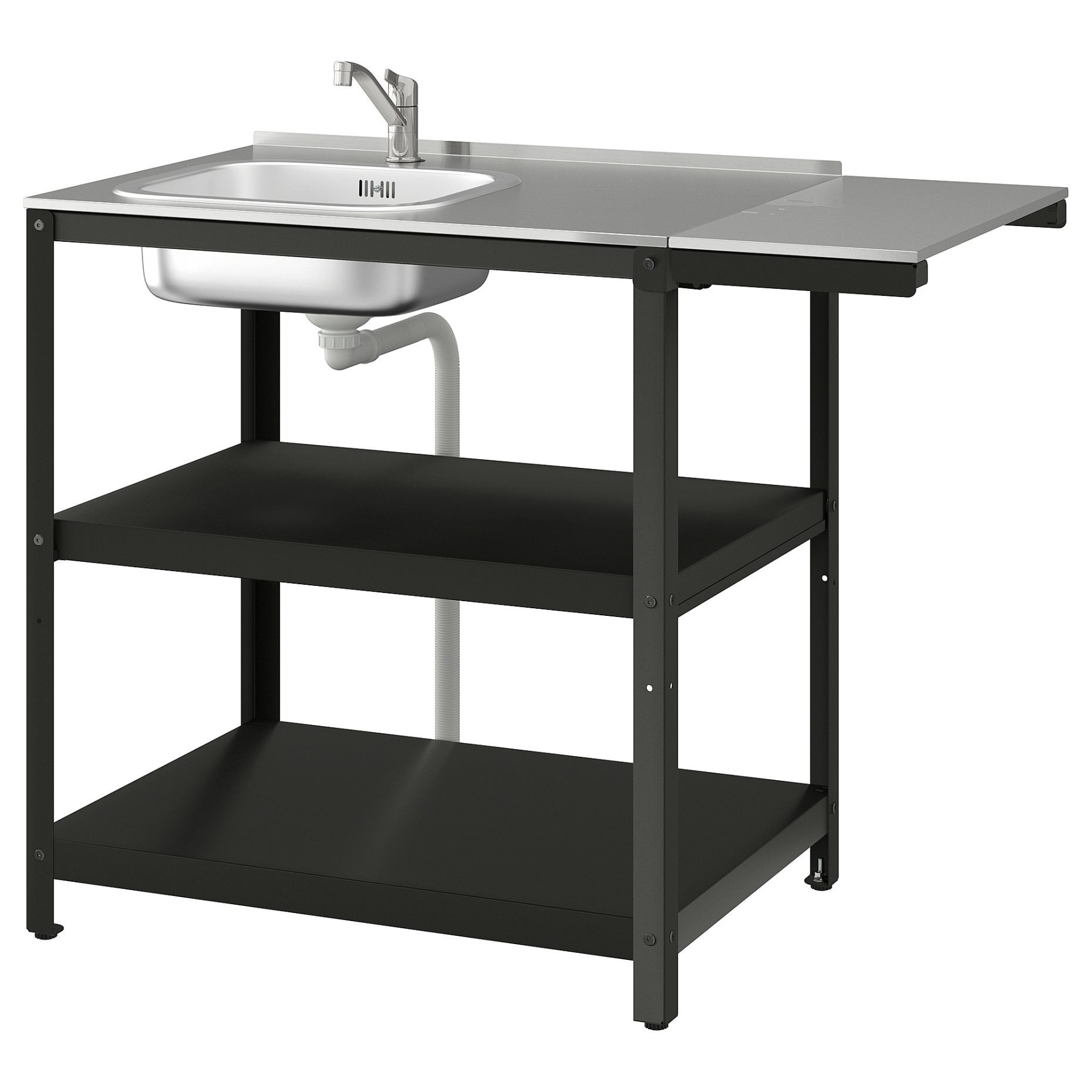 GRILLSKÄR, sink unit with side table/outdoor, 93/116x61 cm, 494.952.26