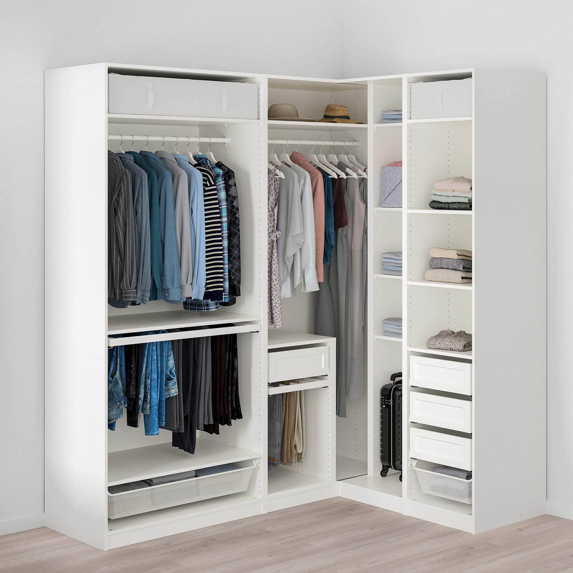 PAX, corner wardrobe, 210/160x236 cm, 495.029.86