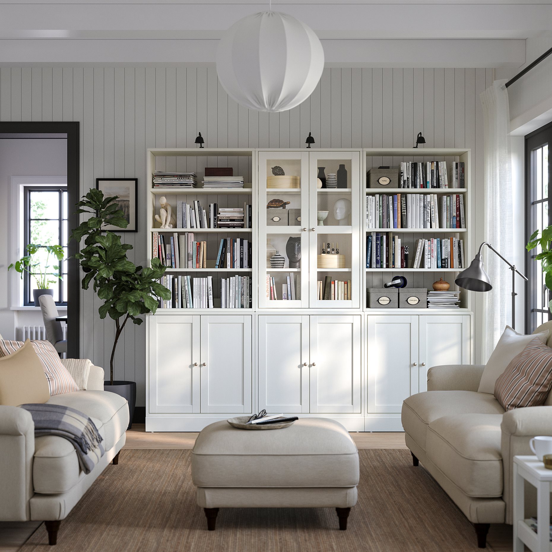 HAVSTA, storage combination with glass-doors, 243x47x212 cm, 495.348.93