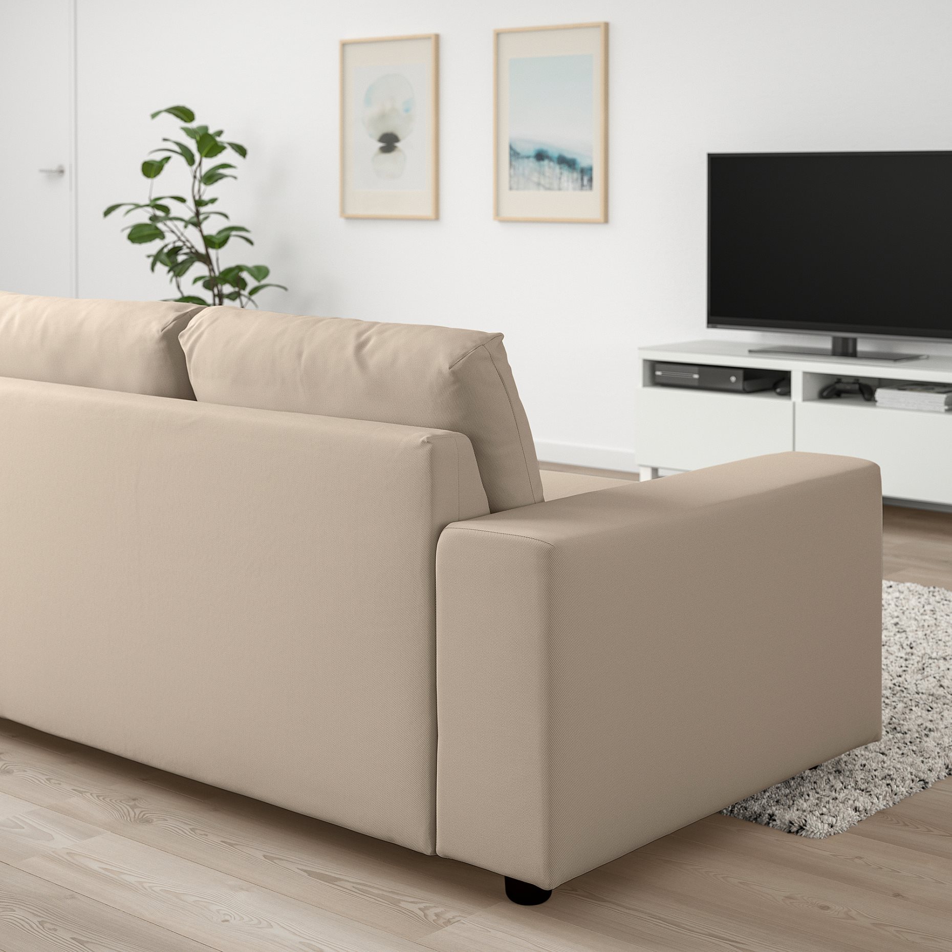 VIMLE, τριθέσιος καναπές-κρεβάτι με πλατιά μπράτσα, 495.370.90