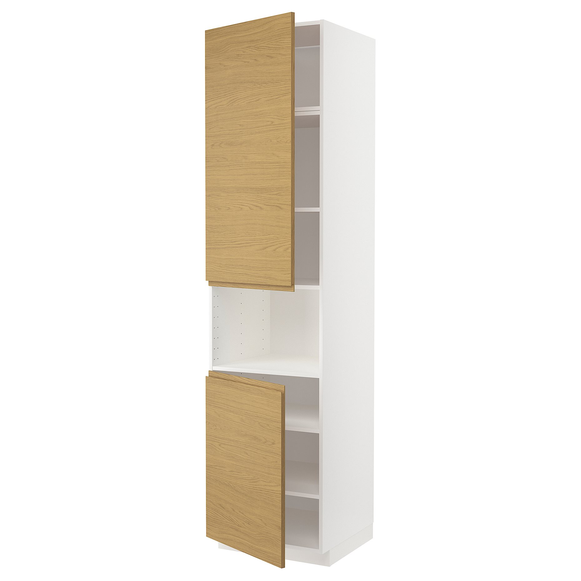 METOD, high cabinet for microwave with 2 doors/shelves, 60x60x240 cm, 495.385.13