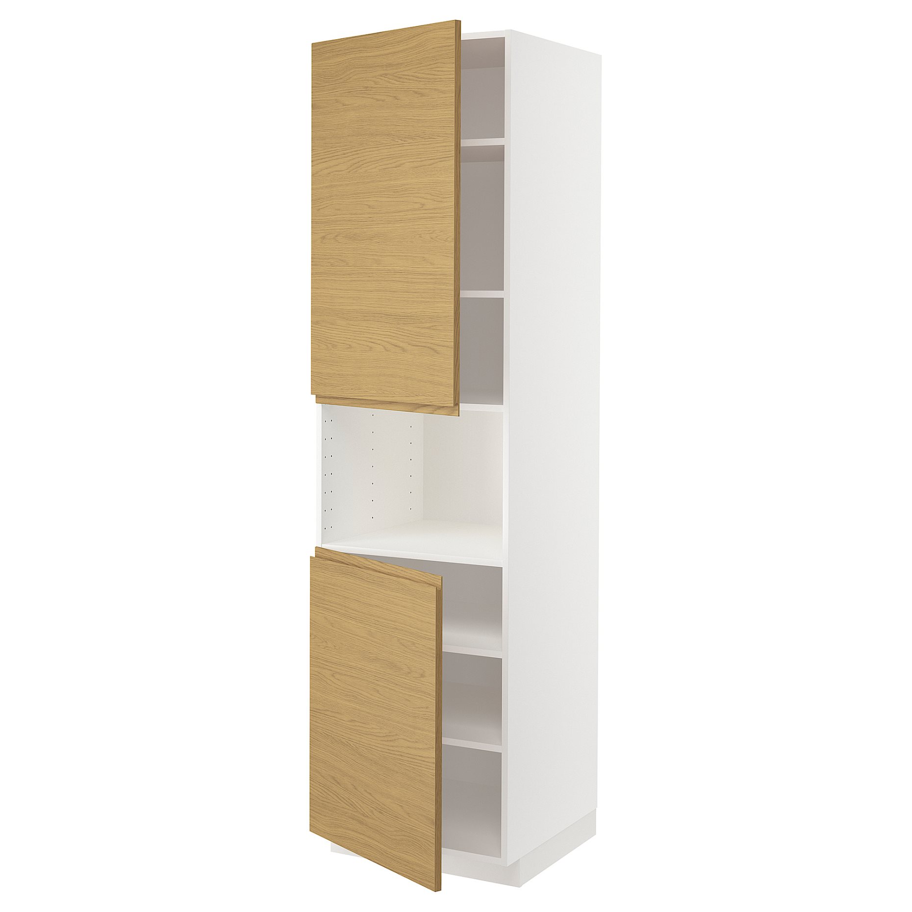 METOD, high cabinet for microwave with 2 doors/shelves, 60x60x220 cm, 495.392.73
