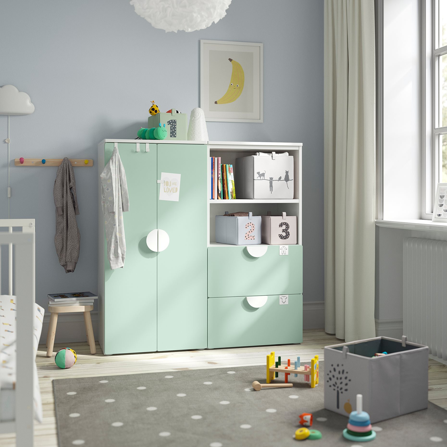 SMASTAD/PLATSA, storage combination, 120x42x123 cm, 495.482.20