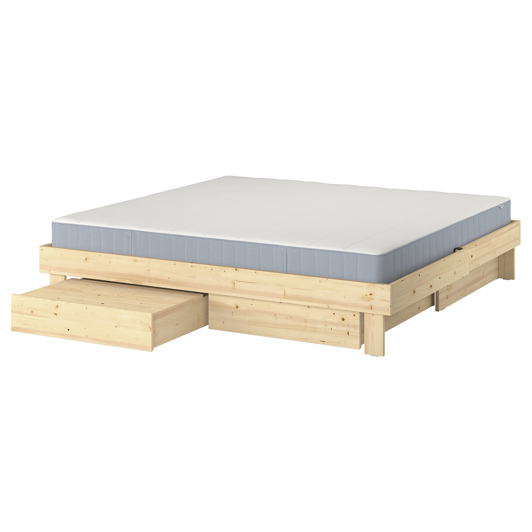 GLAMBERGET, bed frame with storage and mattress, 160x200 cm, 495.684.87