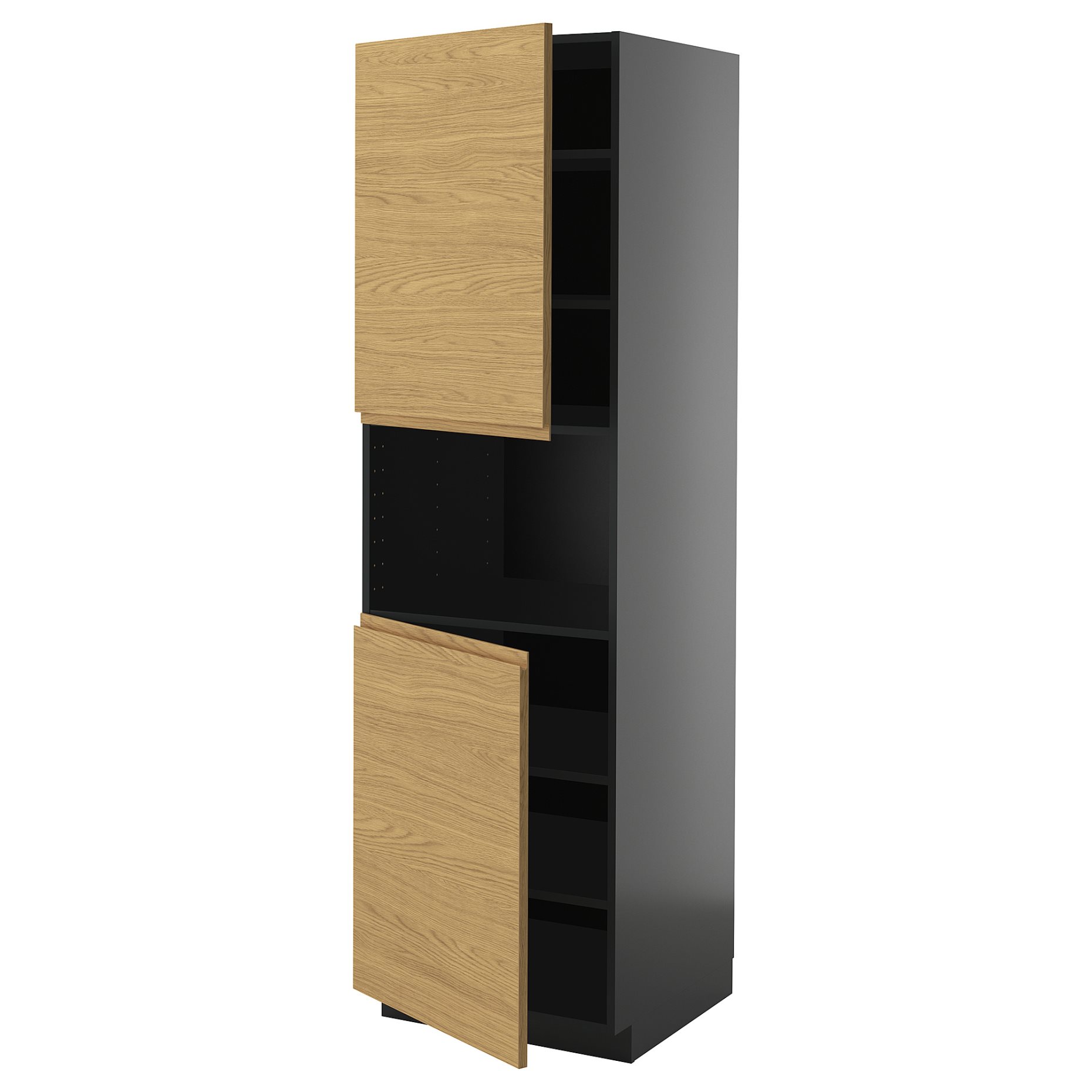 METOD, high cabinet for microwave with 2 doors/shelves, 60x60x200 cm, 495.880.27