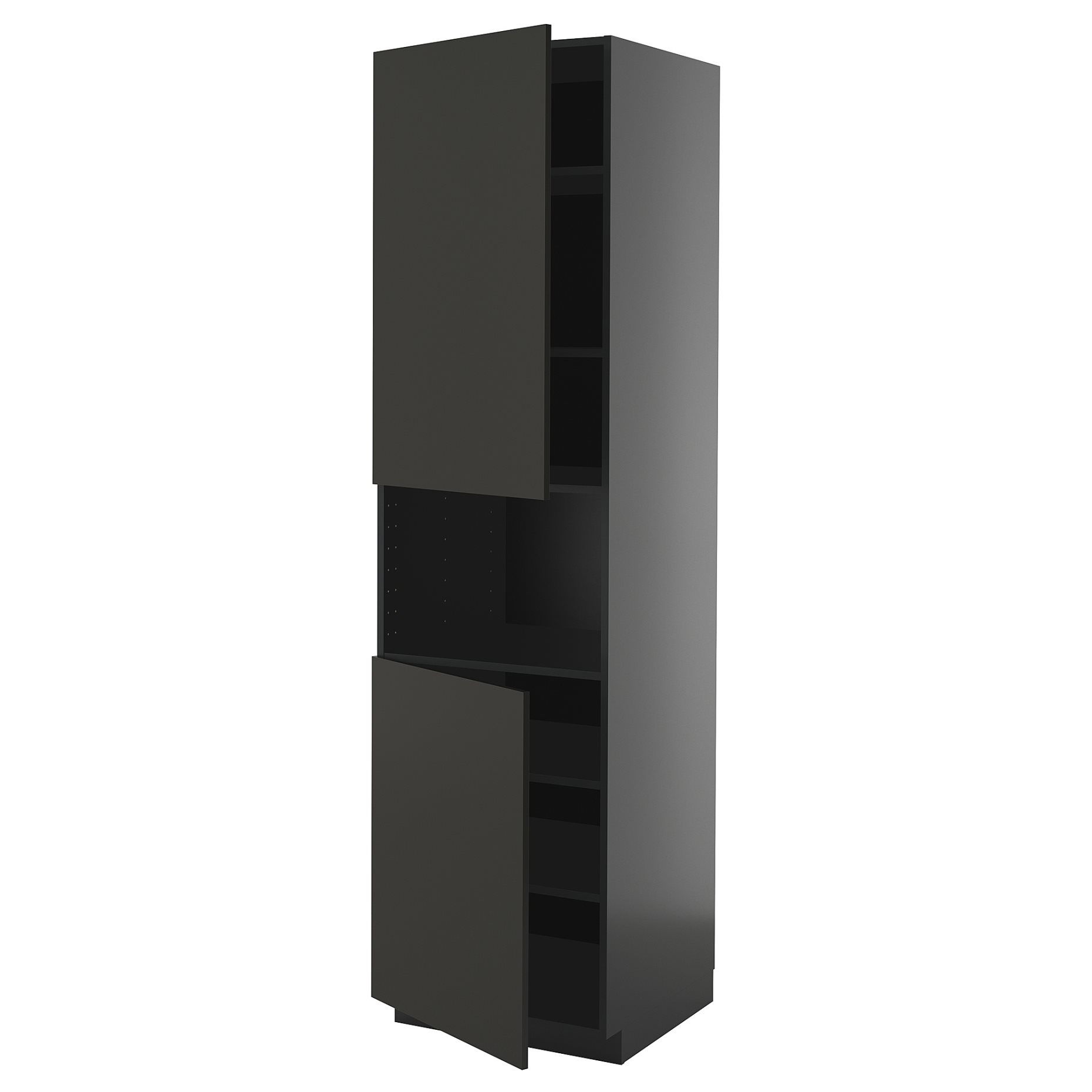 METOD, ψηλό ντουλάπι για φούρνο μικροκυμάτων με 2 πόρτες/ράφια, 60x60x220 cm, 495.883.10