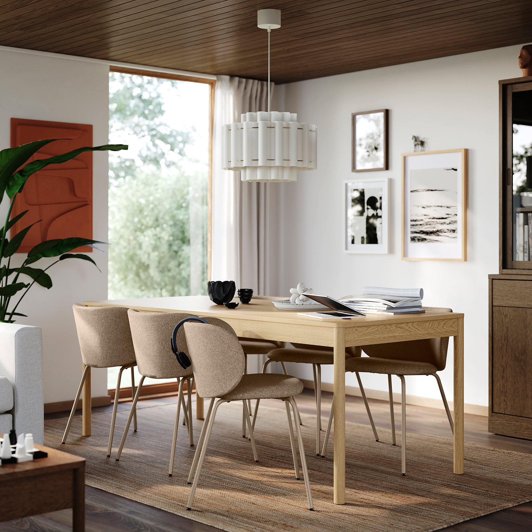 TONSTAD/KRYLBO, τραπέζι και 6 καρέκλες, 200x85 cm, 495.967.44