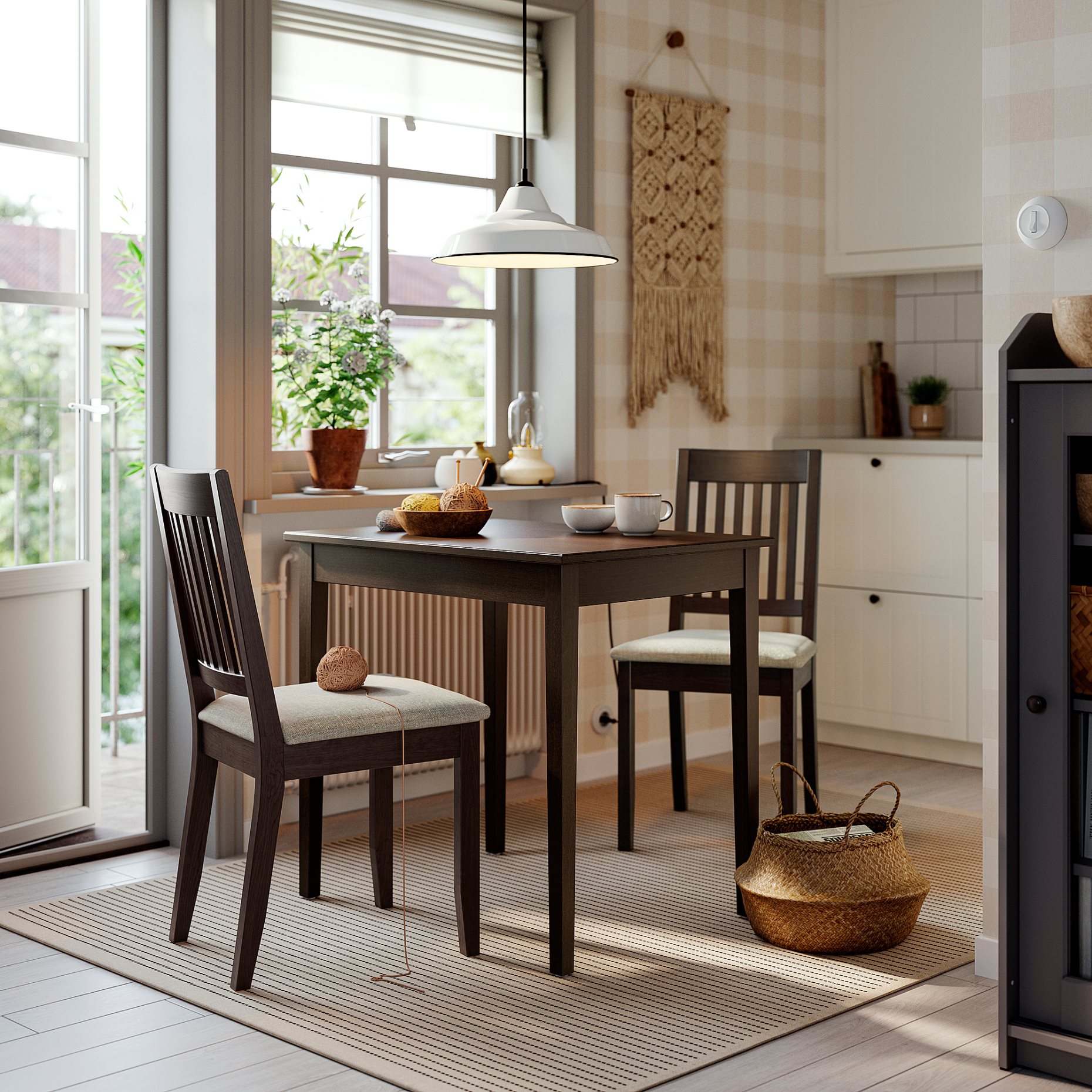 NÄSINGE/NÄSINGE, τραπέζι και 2 καρέκλες, 80x60 cm, 495.969.99