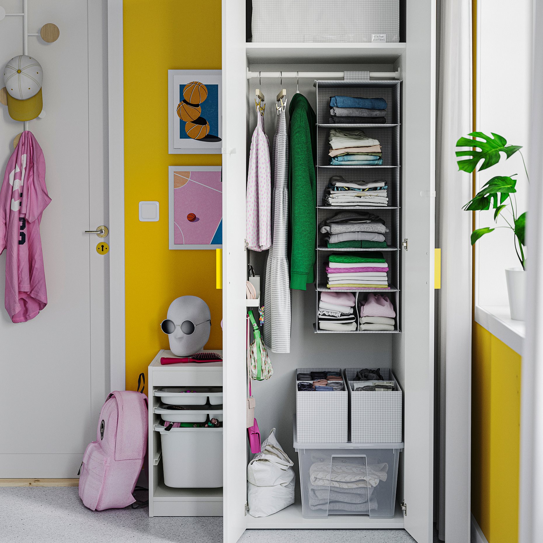 LASTARE, wardrobe combination, 60x62x200 cm, 496.029.81