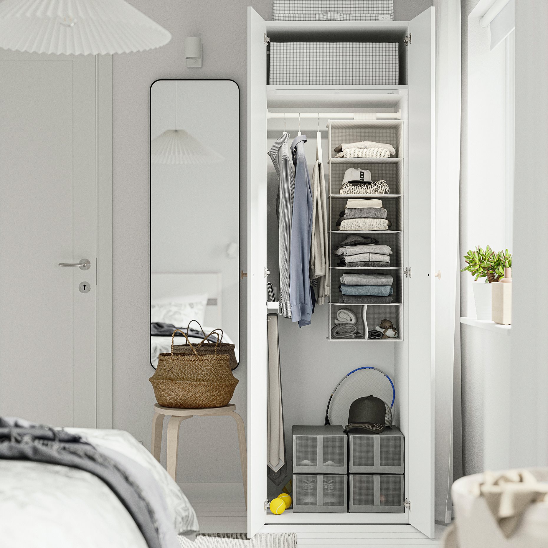 LASTARE, wardrobe combination, 60x62x200 cm, 496.029.81