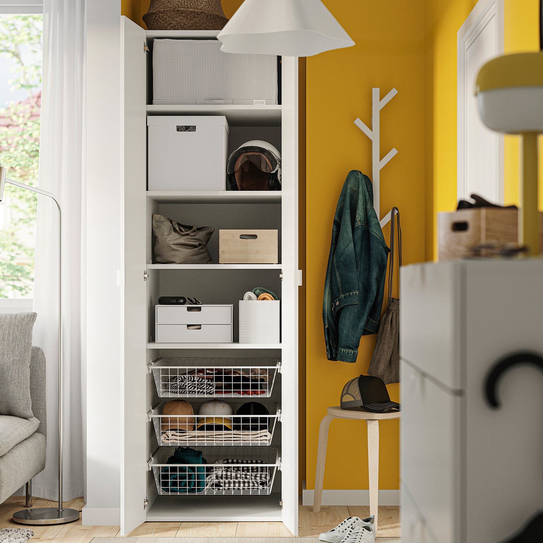 LASTARE, wardrobe combination, 60x62x200 cm, 496.035.51