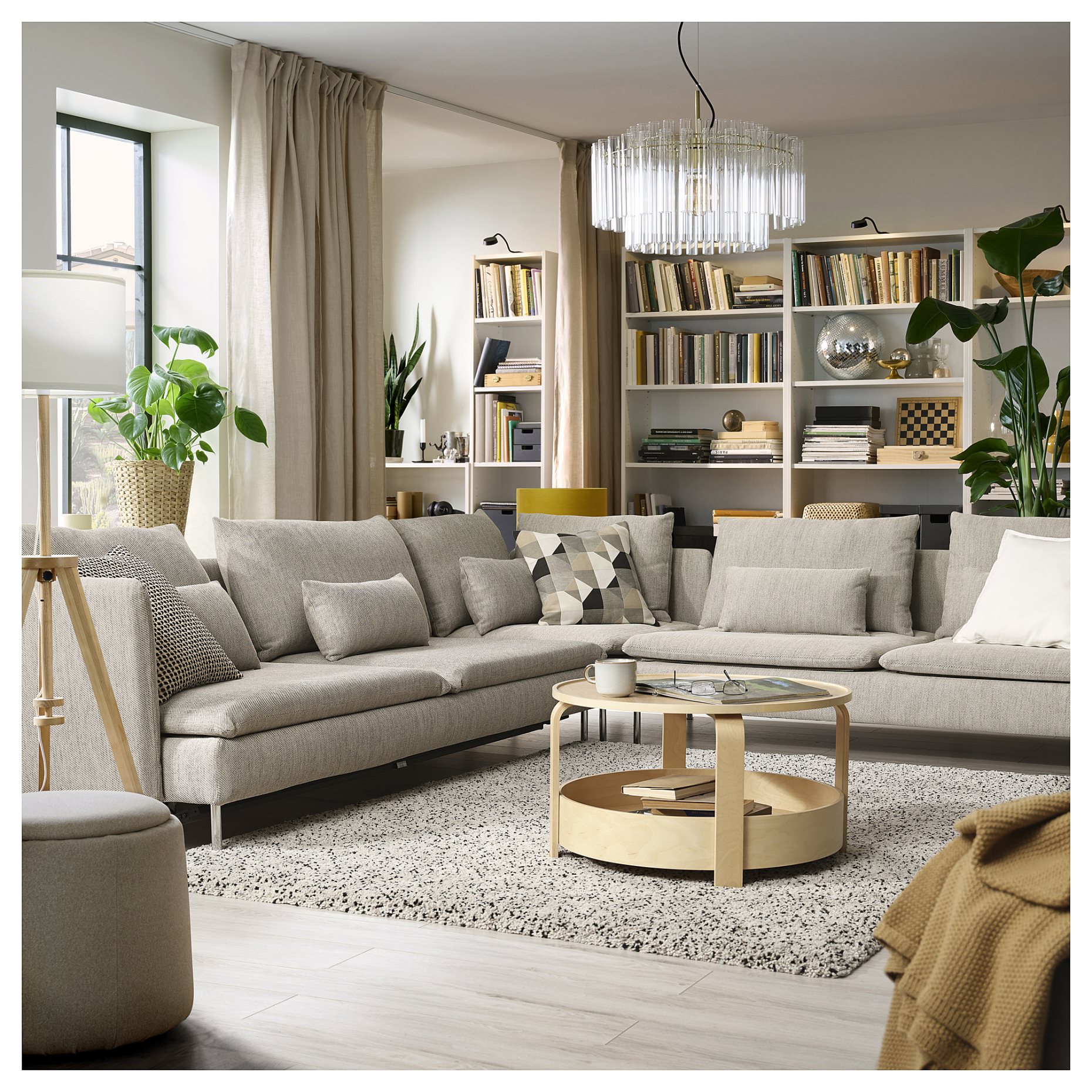 SÖDERHAMN, corner sofa-bed, 6-seat, 496.186.80